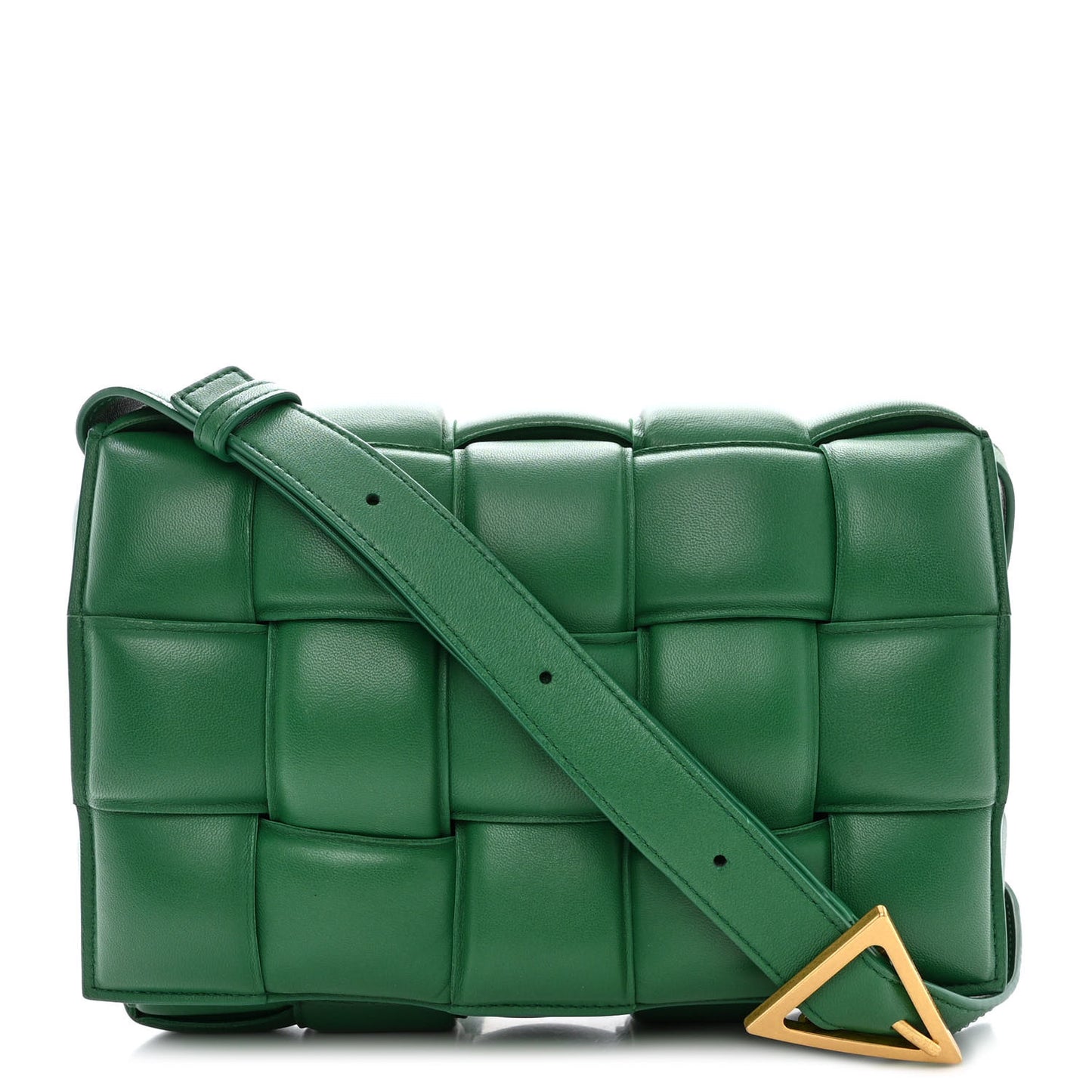 Nappa Maxi Intreccio Padded Cassette Crossbody Bag Racing Green