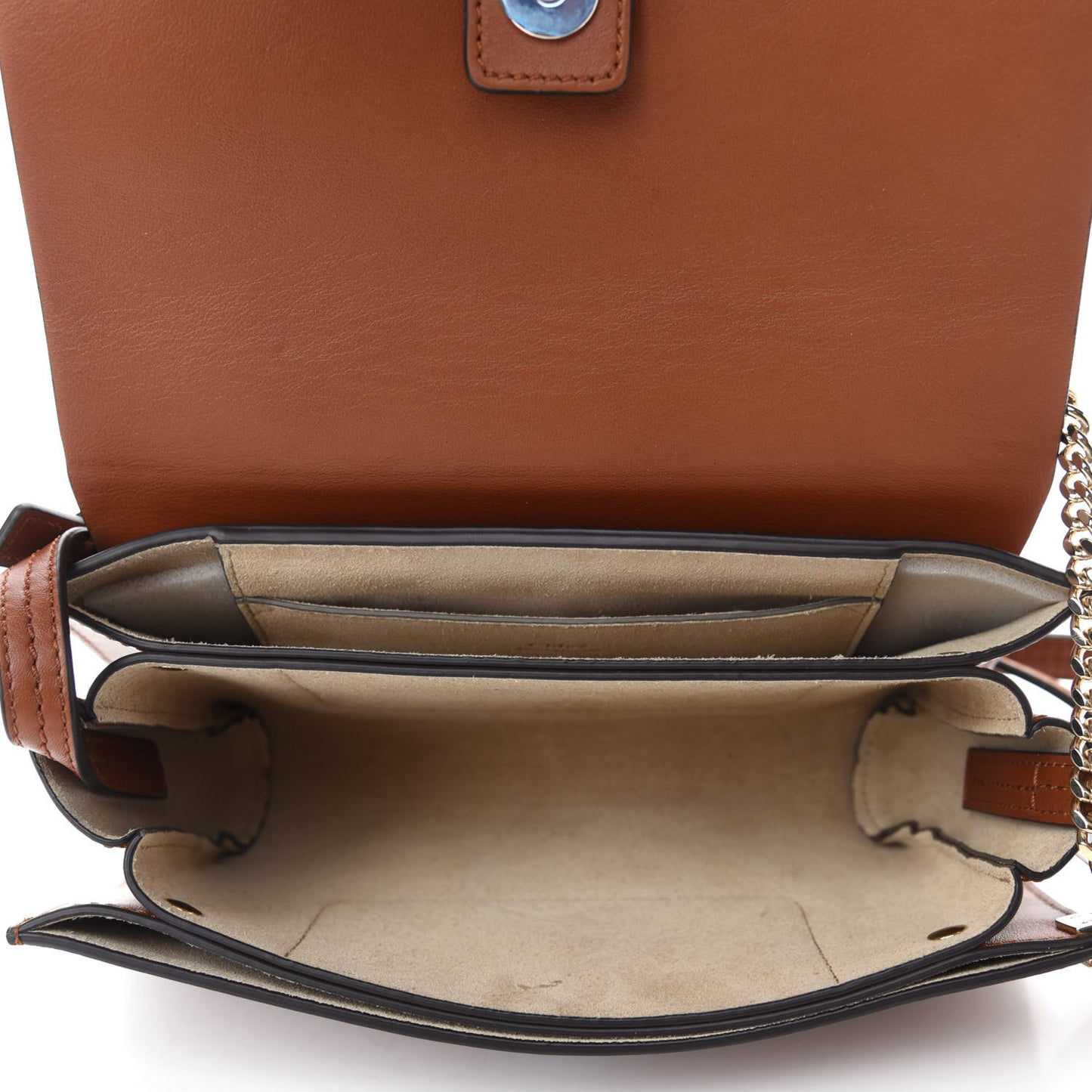 Suede Calfskin Small Faye Shoulder Bag Tobacco