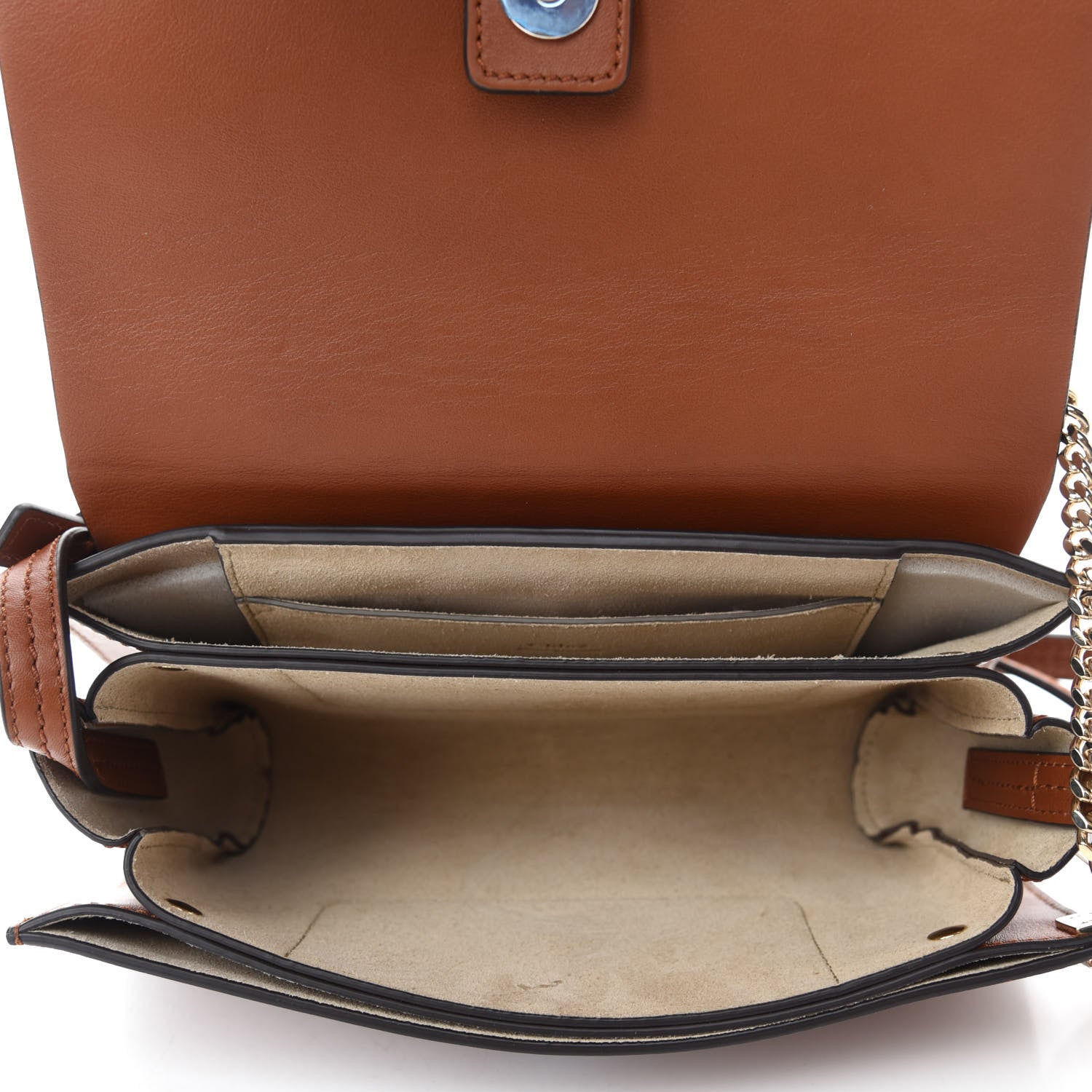 Chloe Suede Calfskin Small Faye Shoulder Bag Tobacco 5 of 10