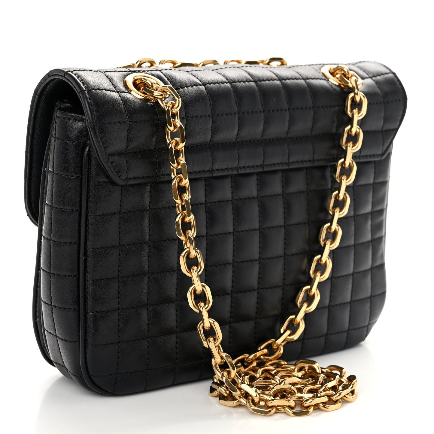 Calfskin Quilted Small C Bag Black