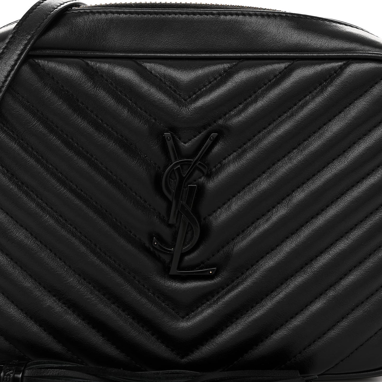 Calfskin Matelasse Monogram Monochrome Lou Camera Bag Black