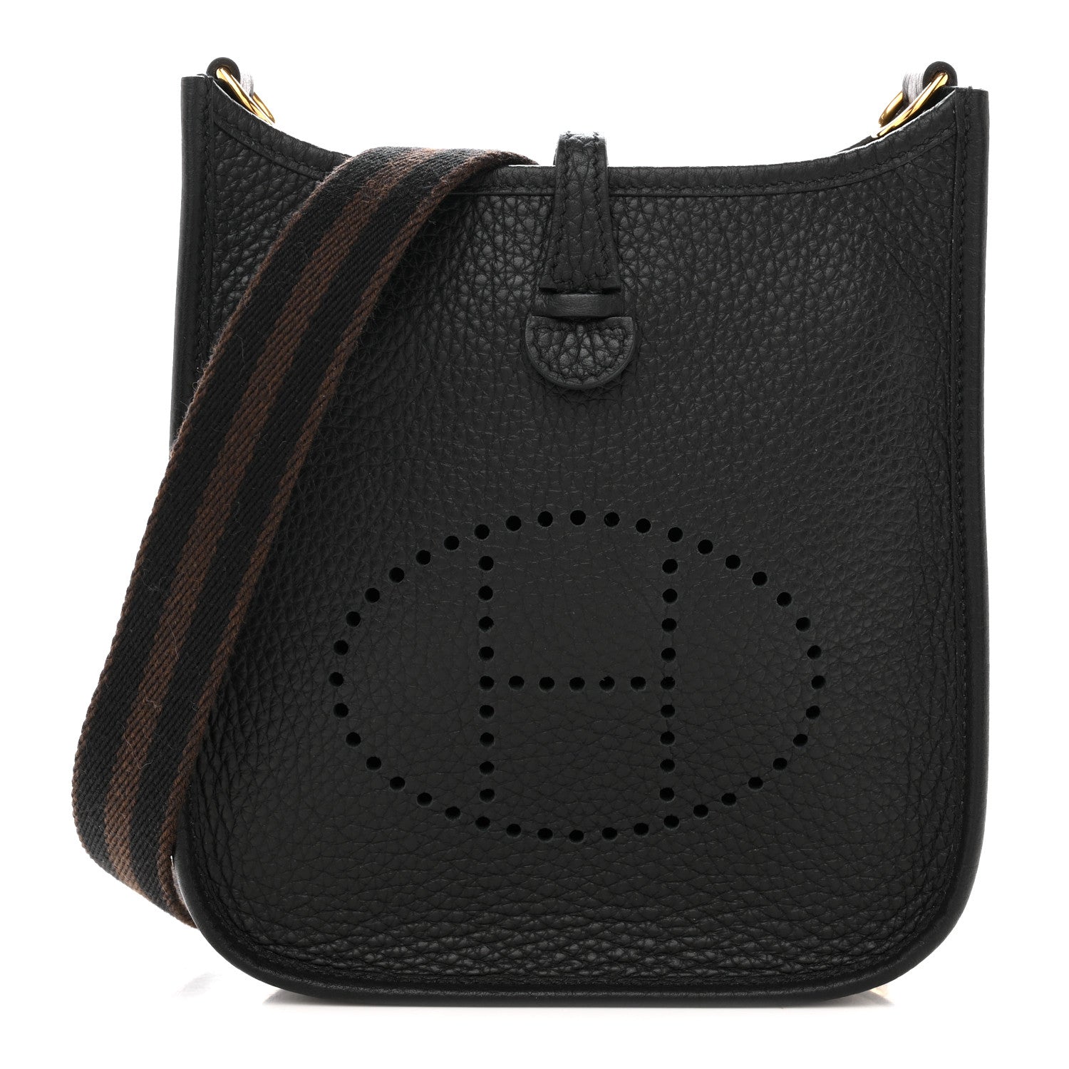 Hermes Taurillon Clemence Amazone Evelyne TPM Black Chocolate