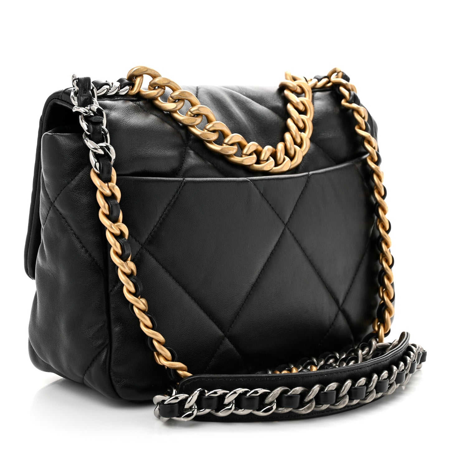 Lambskin Quilted Medium Chanel 19 Flap Black