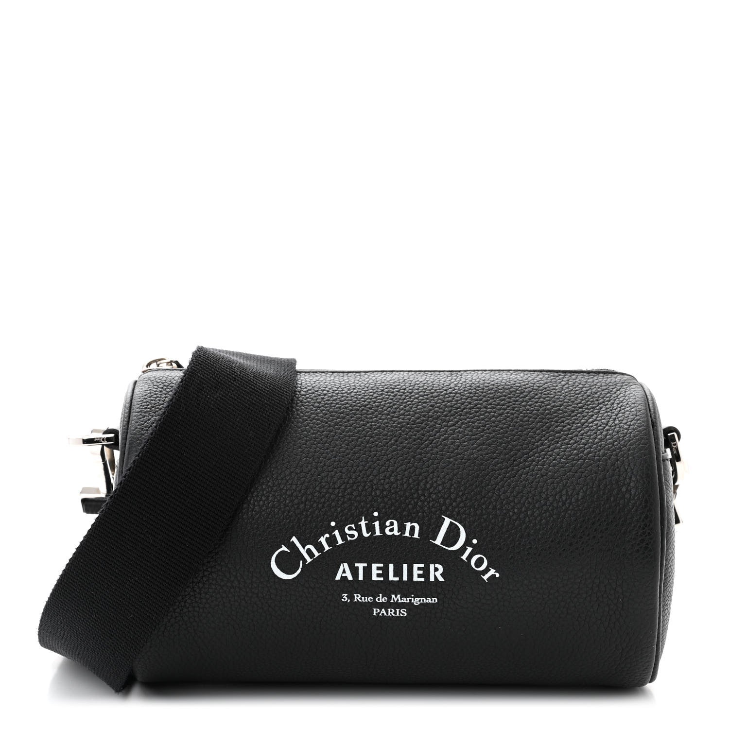 Christian Dior HOMME Grained Calfskin Mens Roller Pouch Black 1 of 9