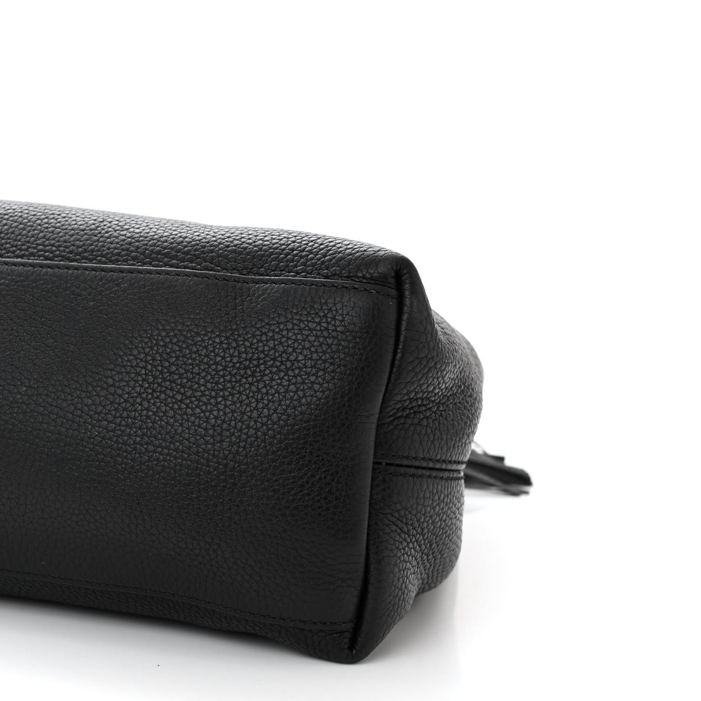 Pebbled Calfskin Medium Soho Chain Shoulder Bag Black