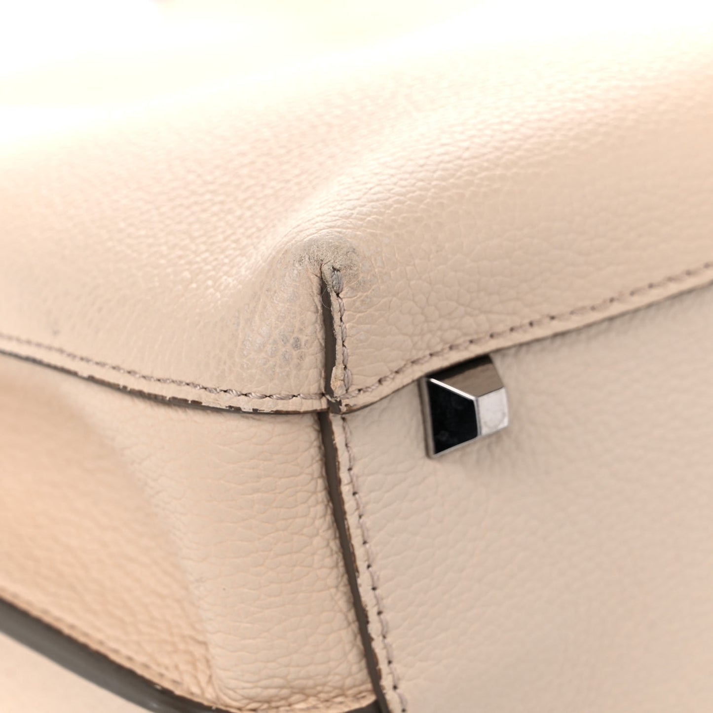 Grained Calfskin Large Milla Hobo Natural