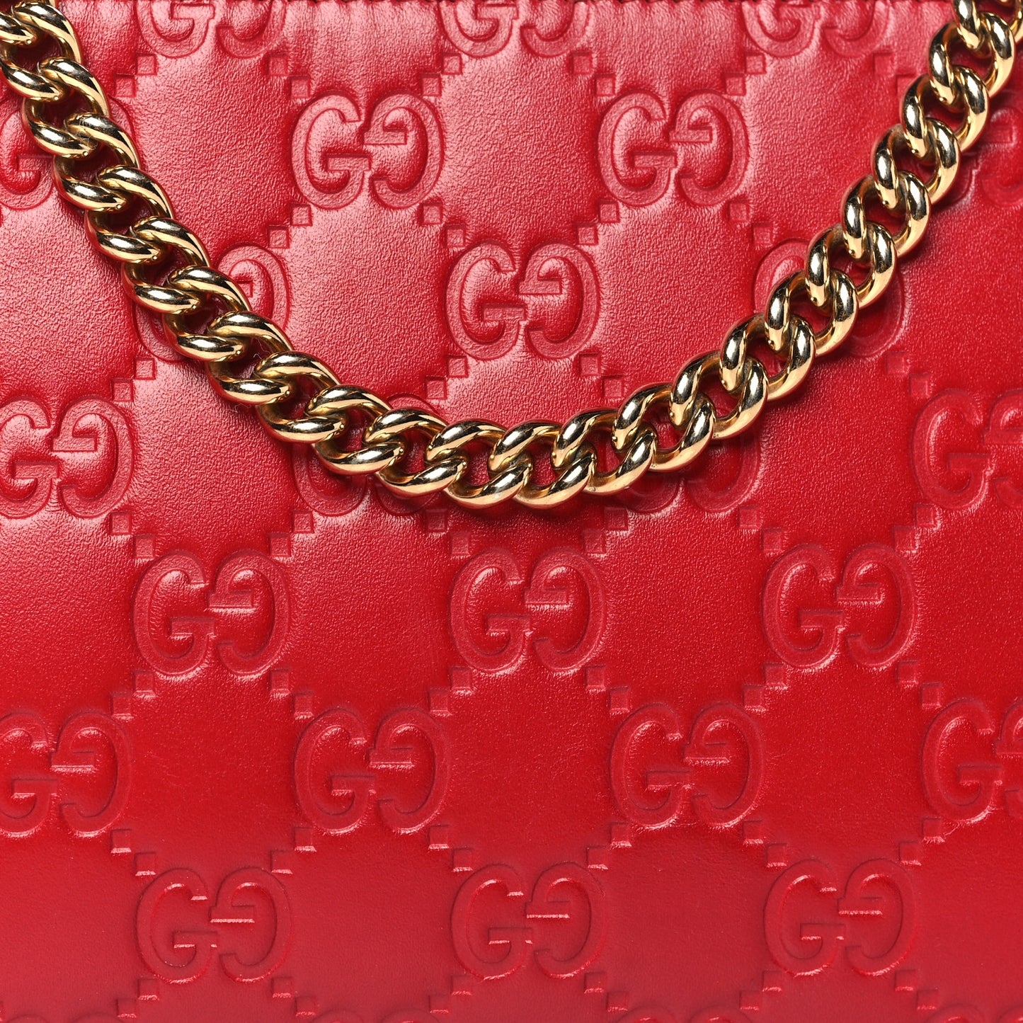 Guccissima Signature Wrist Wallet Hibiscus Red