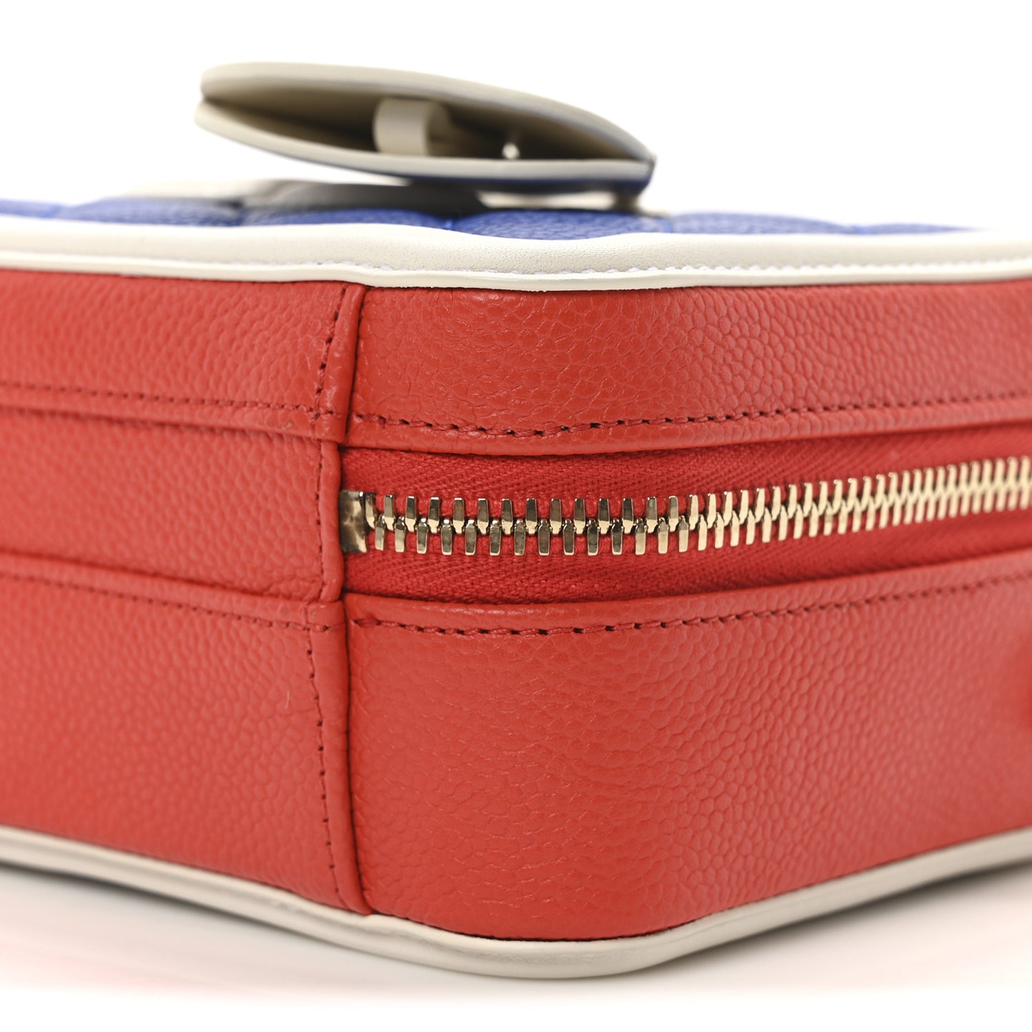 Caviar Quilted Small CC Filigree Vanity Case Blue White Red