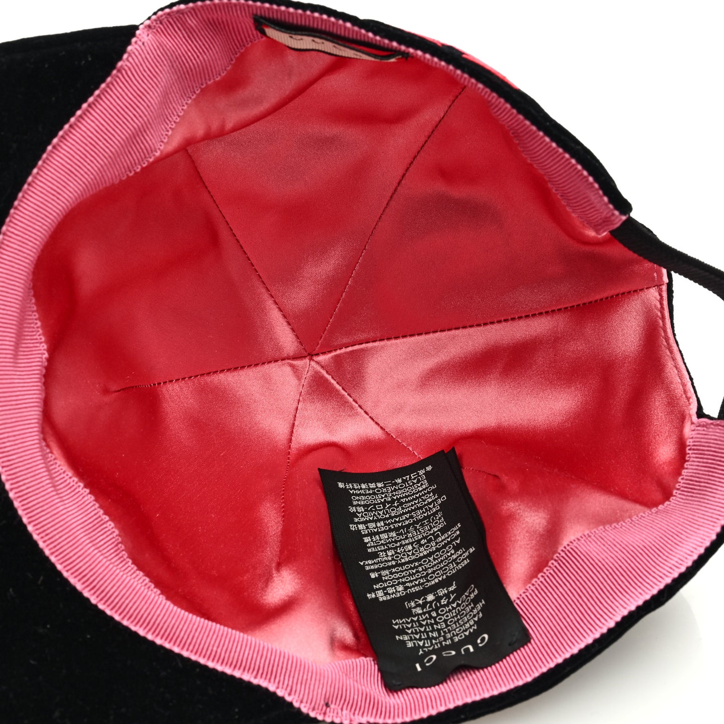 Velvet GG Monogram Embroidered Baseball Hat M Black