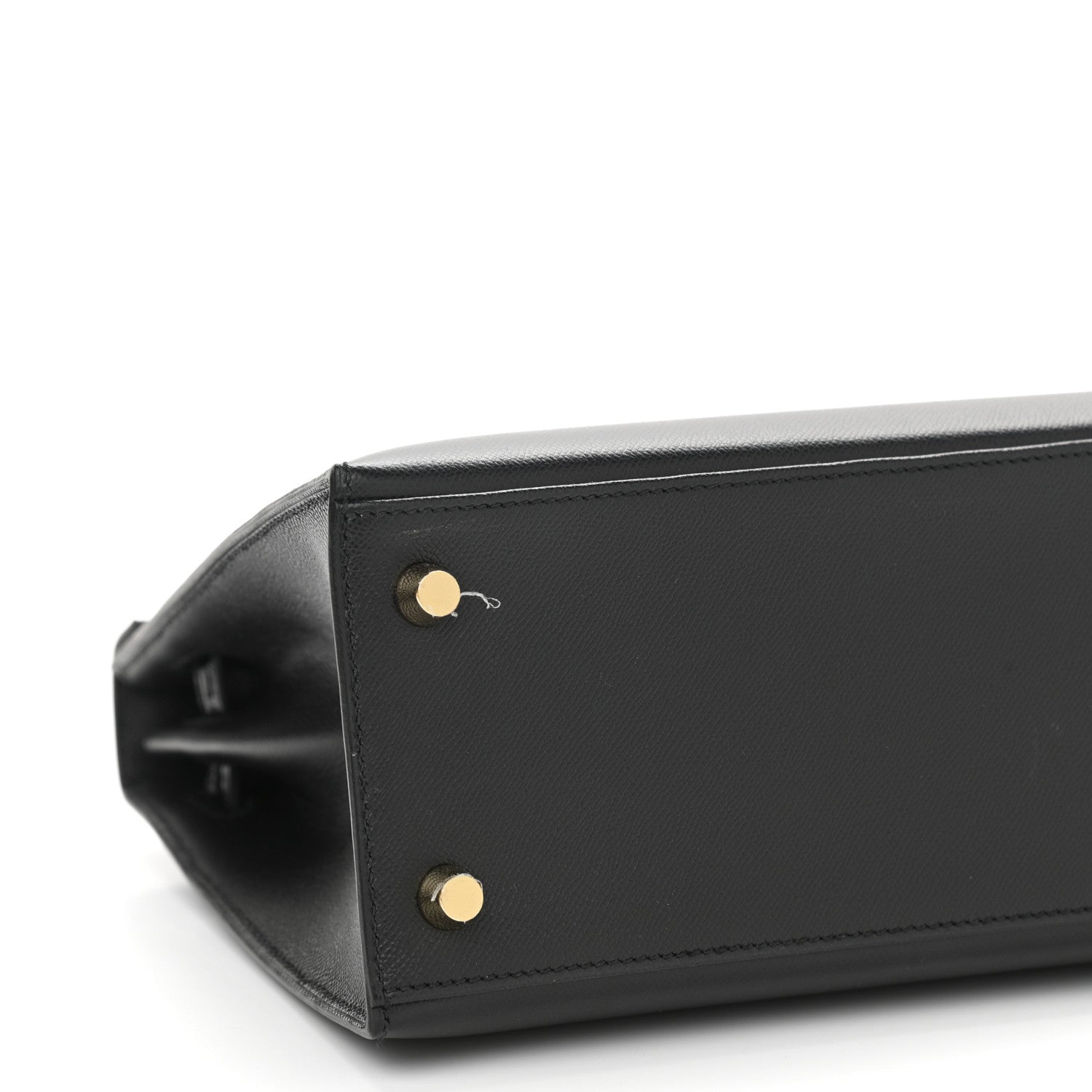 Hermes Madame Calfskin Shiny Niloticus Crocodile Kelly Sellier Touch 25 Black 9 of 10