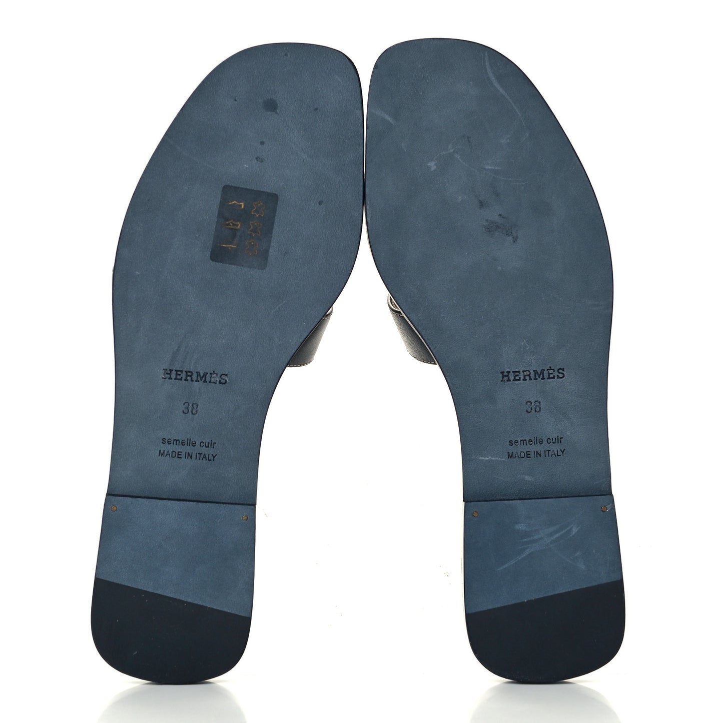 Box Calfskin Oran Sandals 38 Black