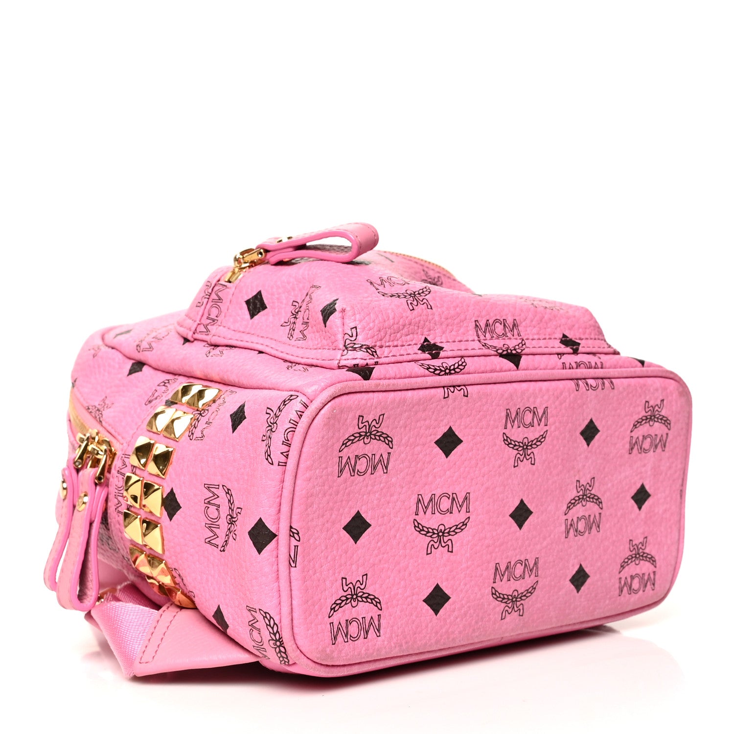 MCM Visetos Side Stud Mini Stark Backpack Pink 4 of 12
