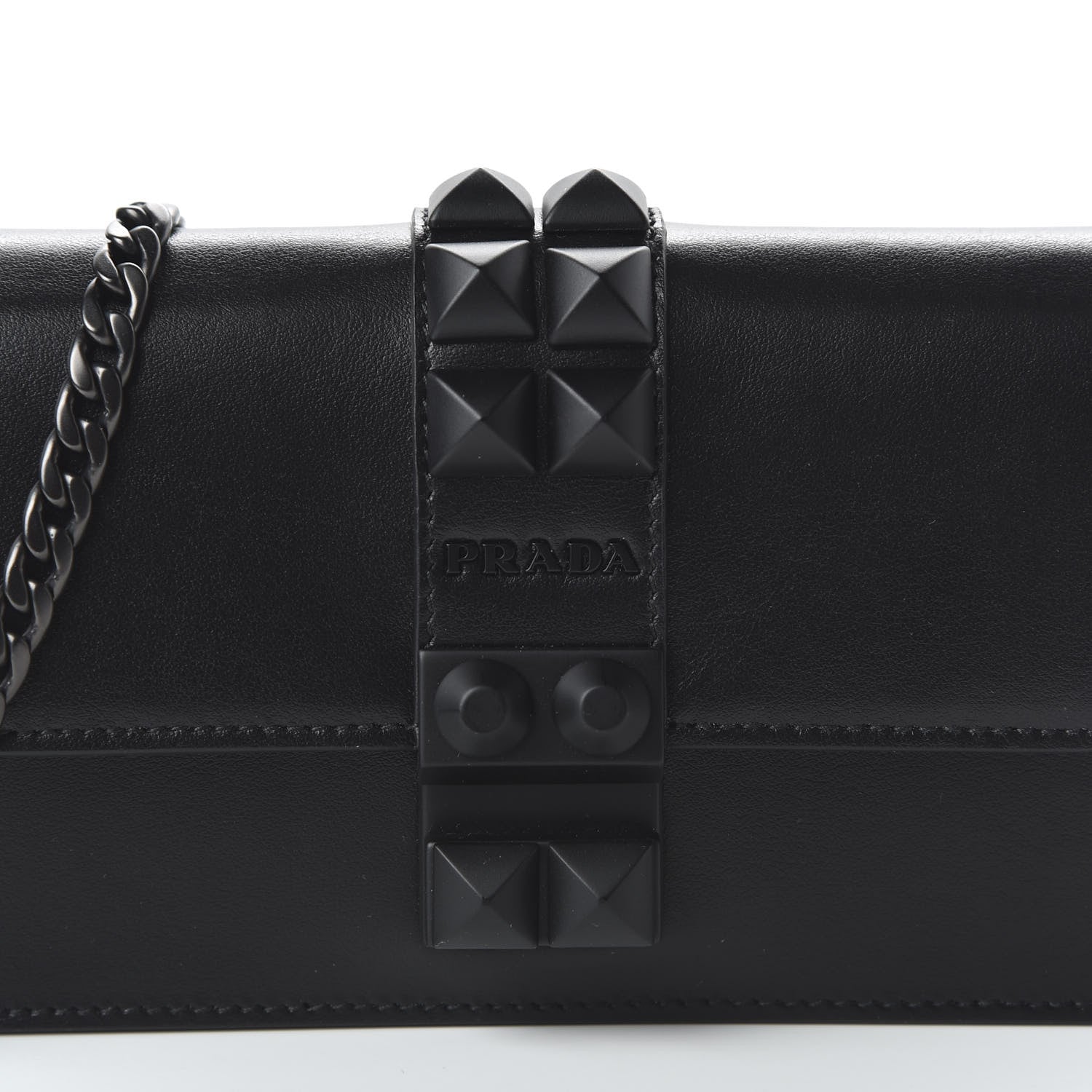 Prada City Calfskin Studded Mini Elektra Crossbody Bag Black 9 of 10