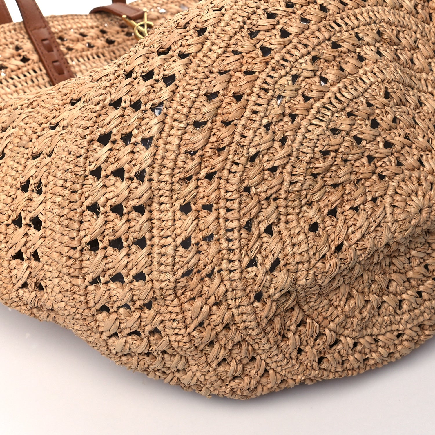 Saint Laurent Raffia Calfskin Medium Panier Tote Naturel 8 of 9