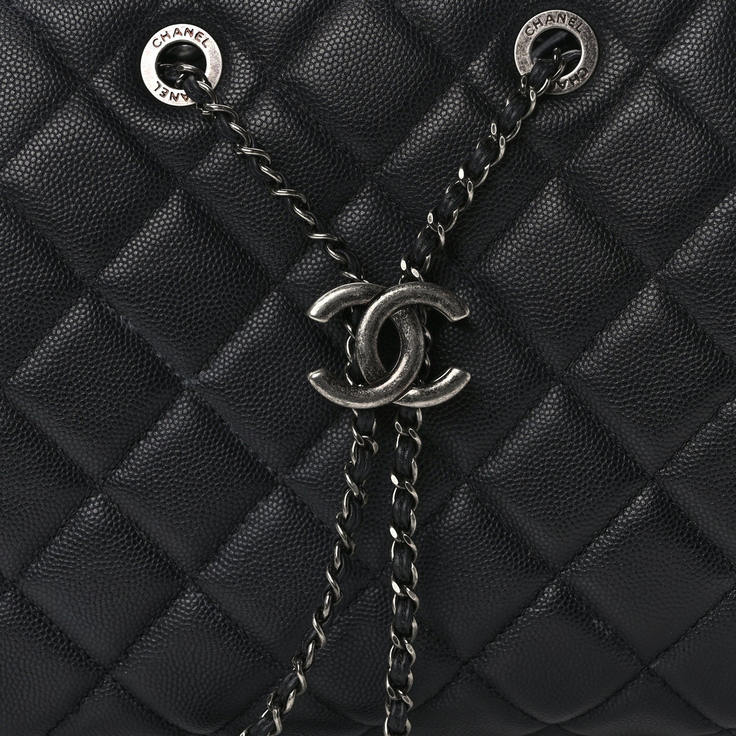 Caviar Quilted Small CC Bucket Bag Black