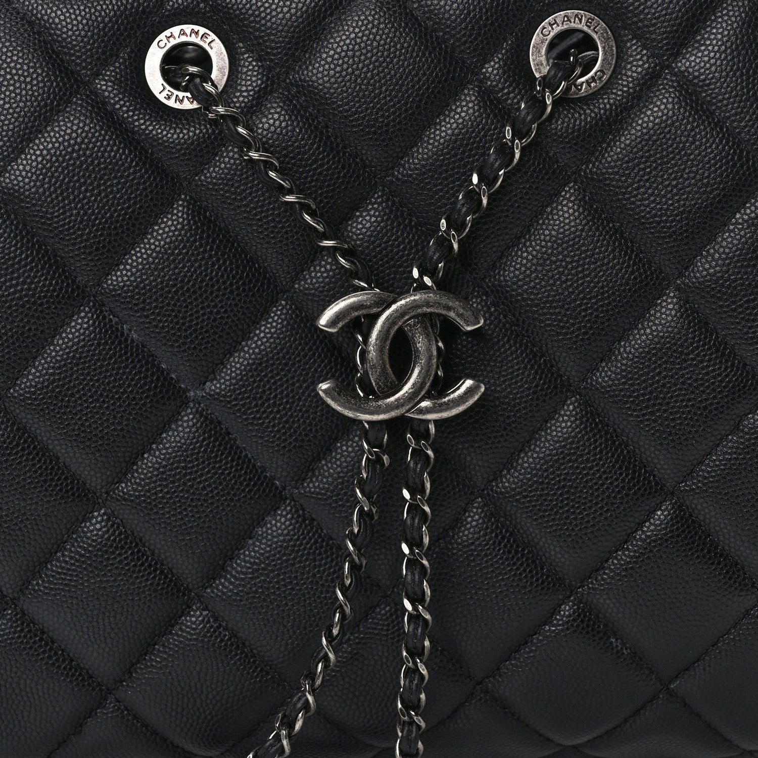 Chanel Caviar Quilted Small CC Bucket Bag Black 8 of 13