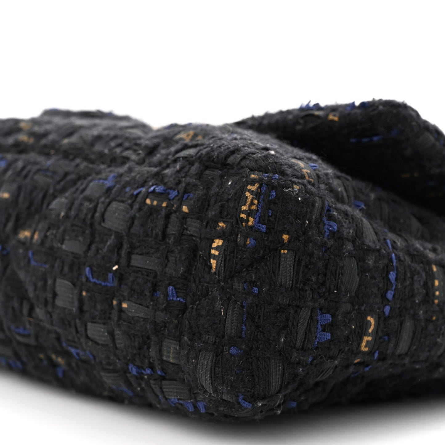 Tweed Quilted Medium Chanel 19 Flap Black Navy Gold