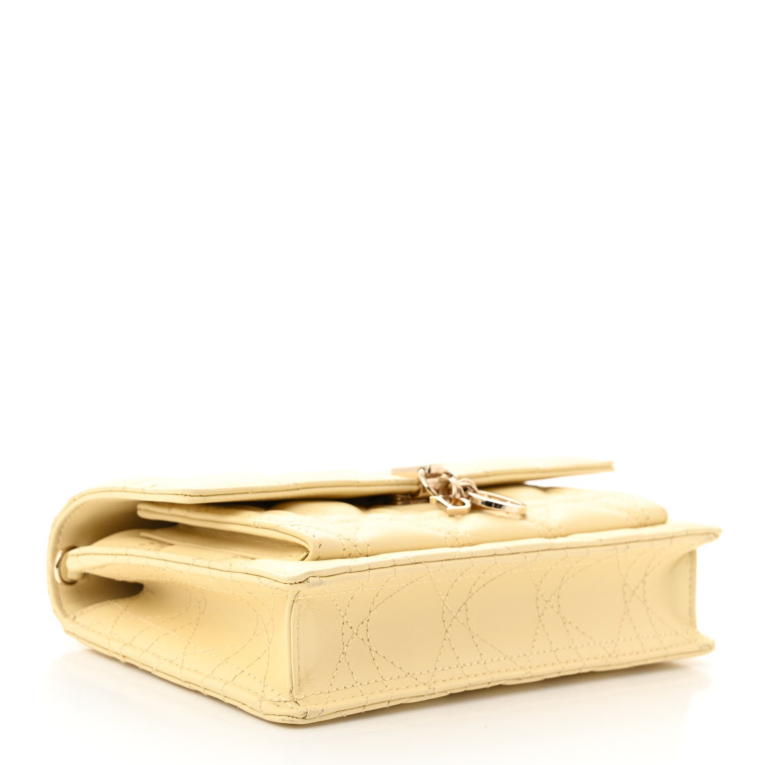 Christian Dior Lambskin Cannage Chain My Dior Daily Chain Pouch Soft Yellow 4 of 10