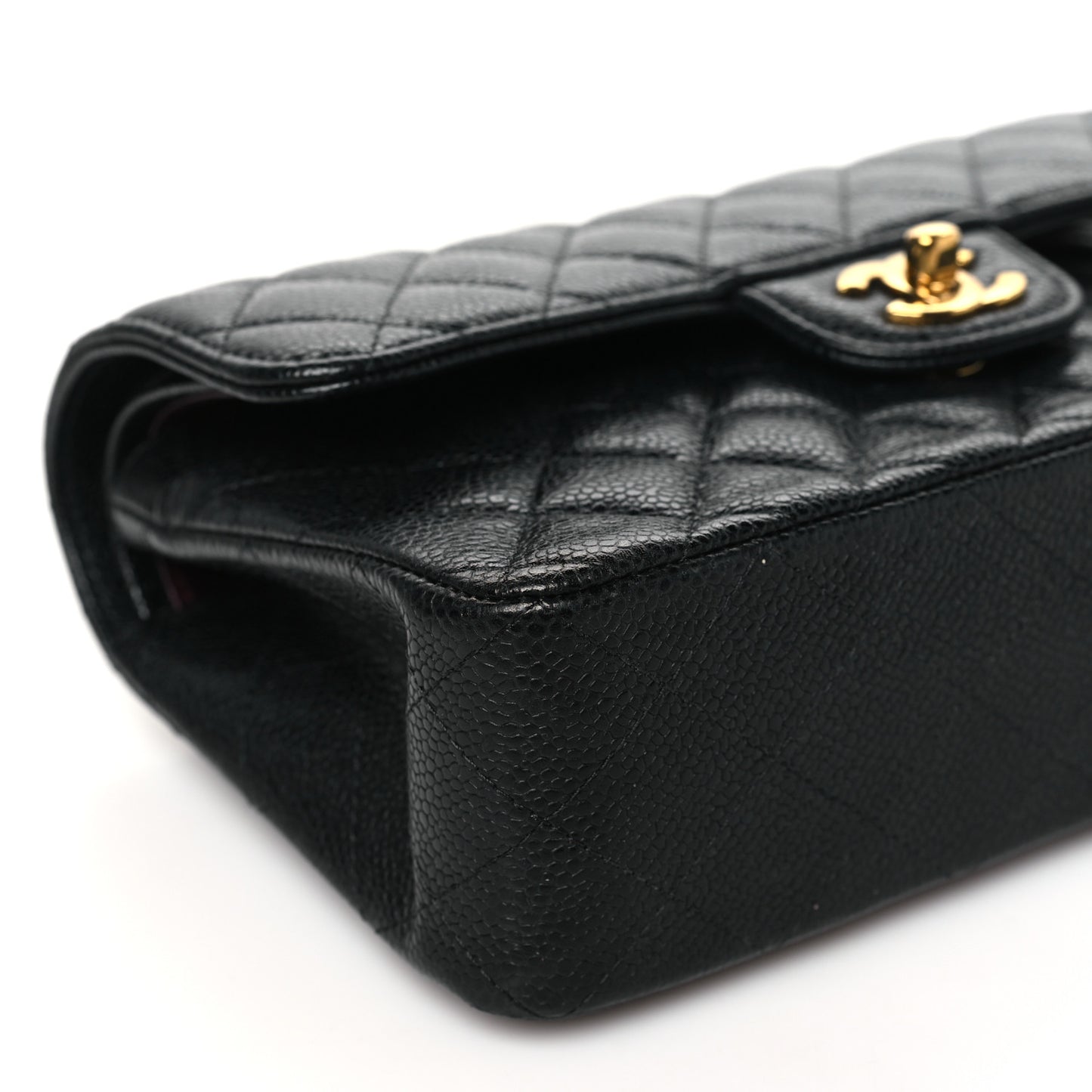 Caviar Quilted Small Double Flap Black