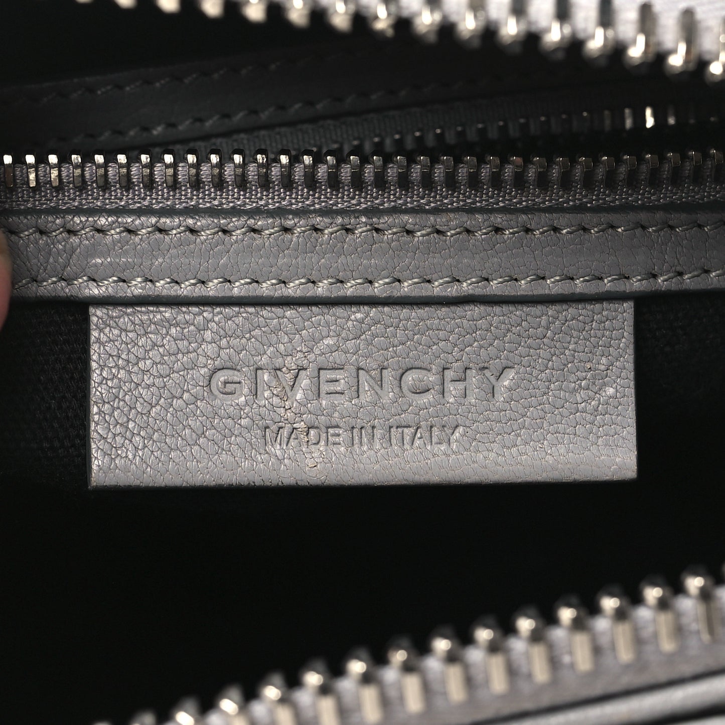 Sugar Goatskin Mini Antigona Pearl Grey