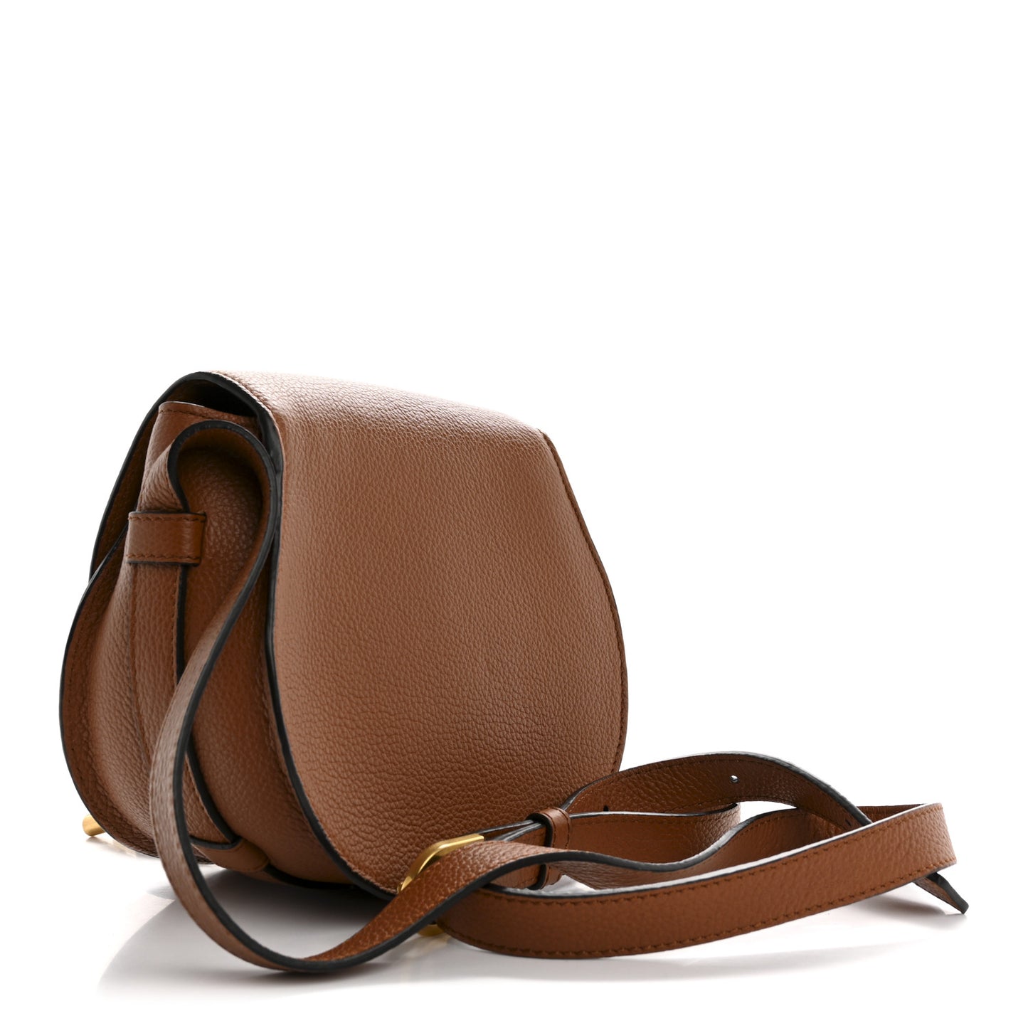 Calfskin Mini Marcie Round Crossbody Bag Tan