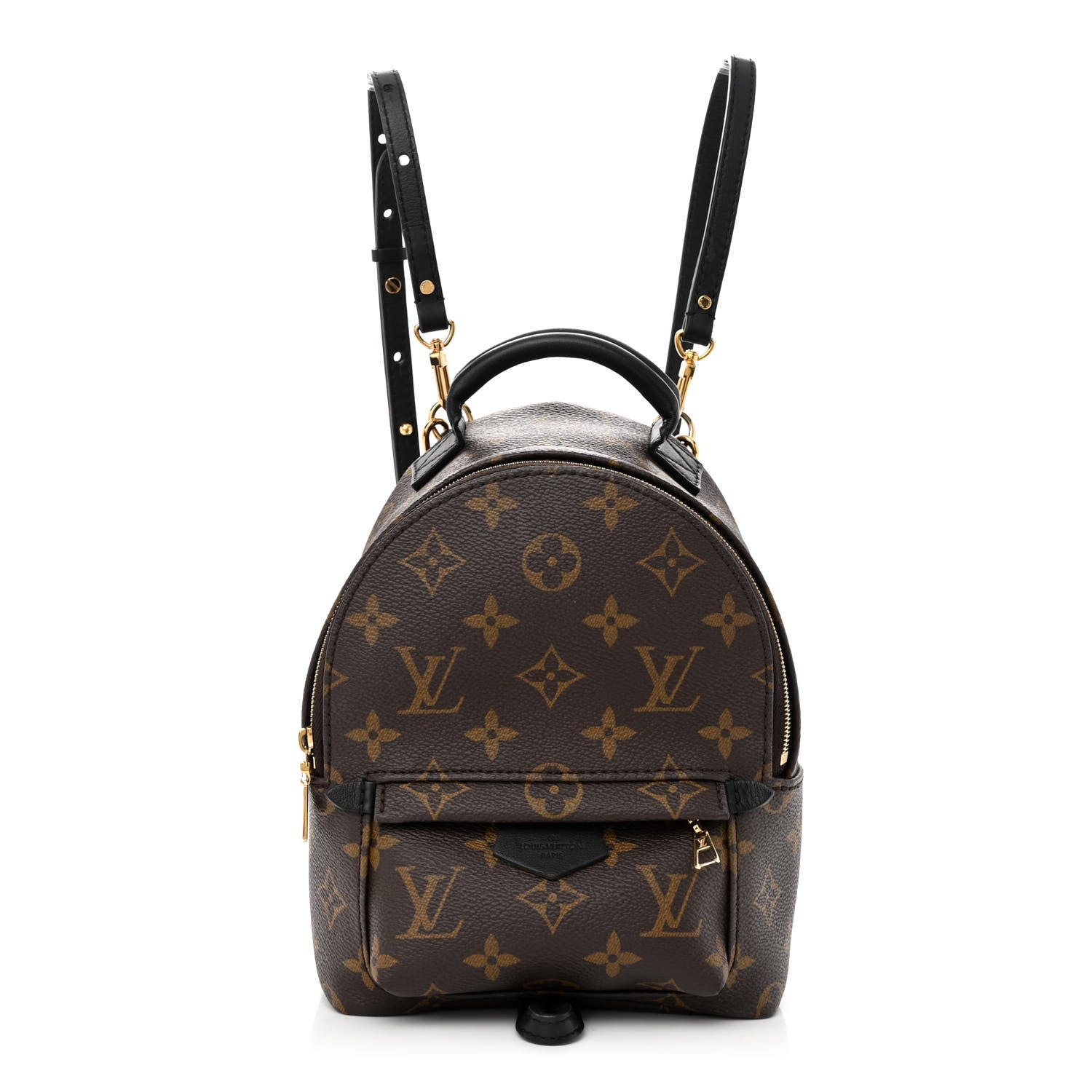louis vuitton backpack with gold plate on front Louis Vuitton Monogram Palm Springs Backpack Mini 1354344 – FASHIONPHILE