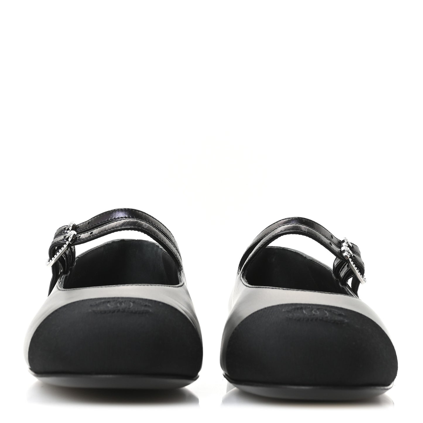 Lambskin Grosgrain Mary Jane Flats 39.5 Black