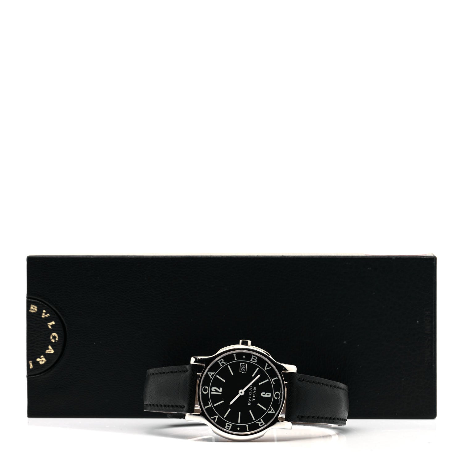 Bulgari Stainless Steel Calfskin 35mm Solotempo Quartz Watch Black 5 of 5