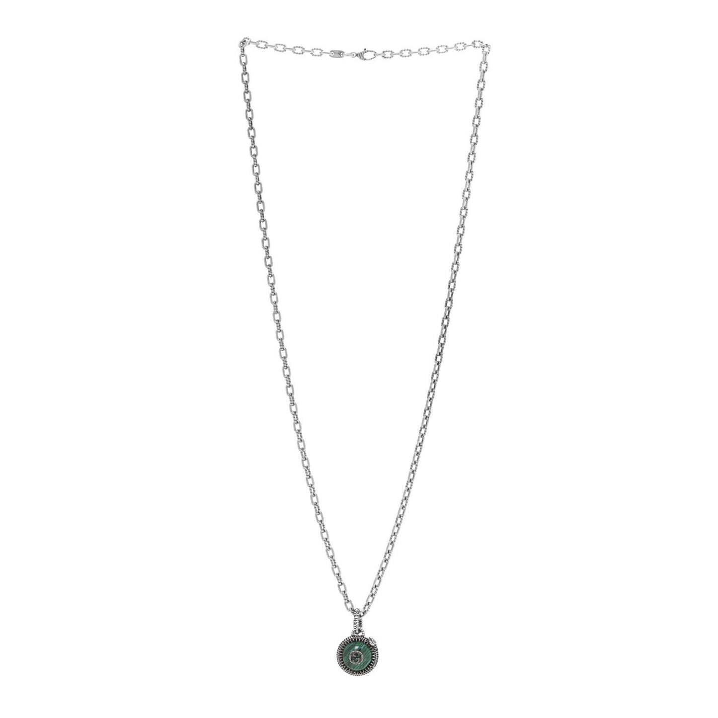 Sterling Silver Resin Garden GG Necklace Green