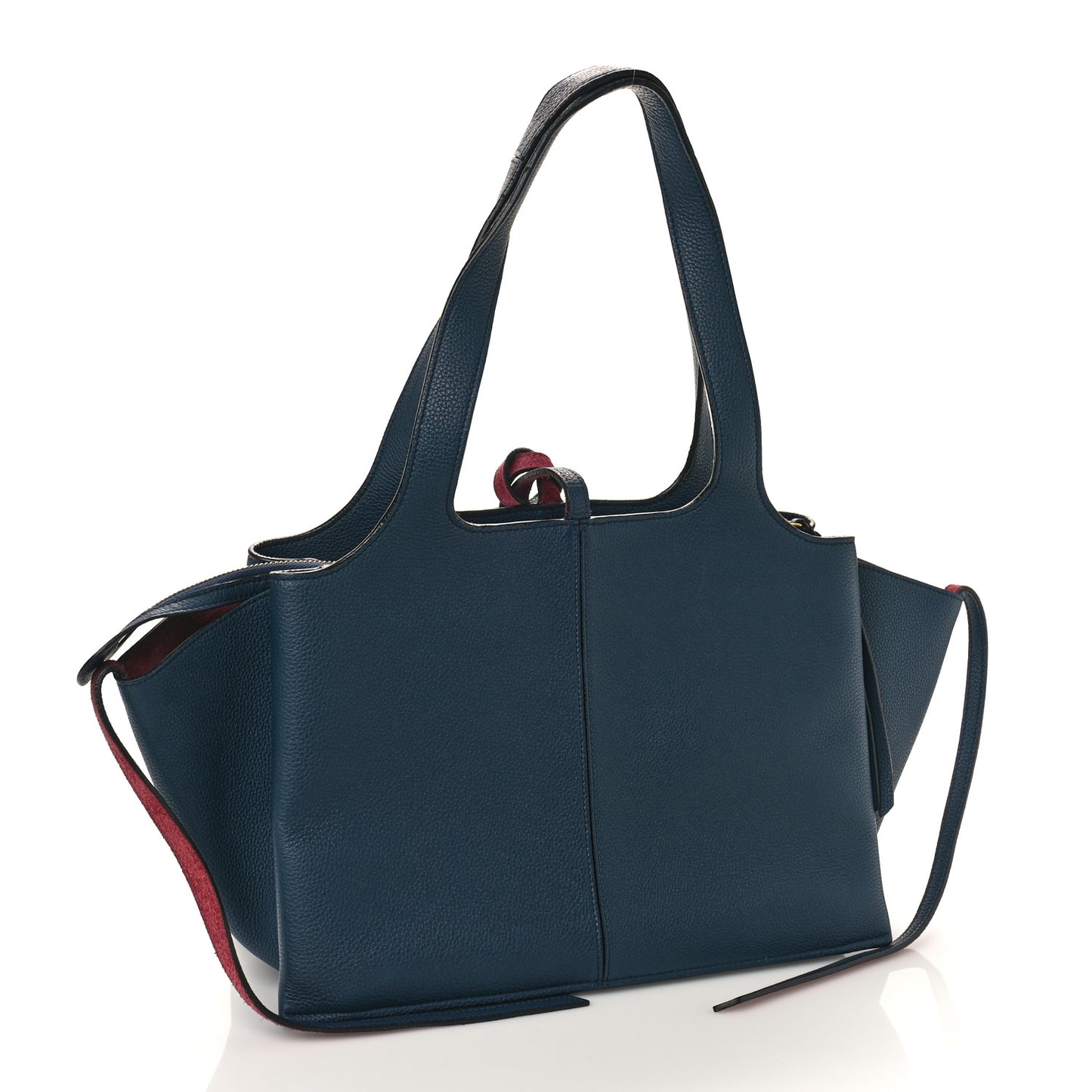 Baby Grained Calfskin Small Tri-Fold Bag Steel Blue