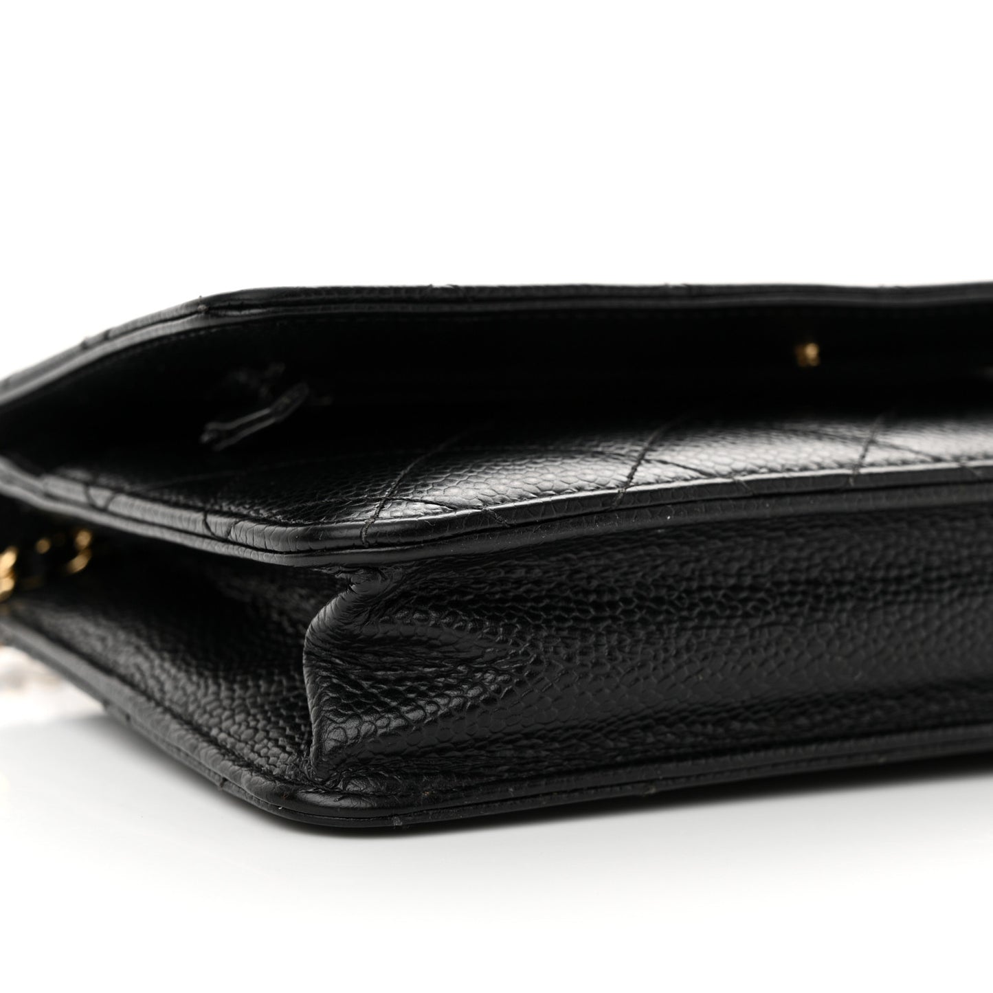 Caviar Quilted Wallet on Chain WOC Black