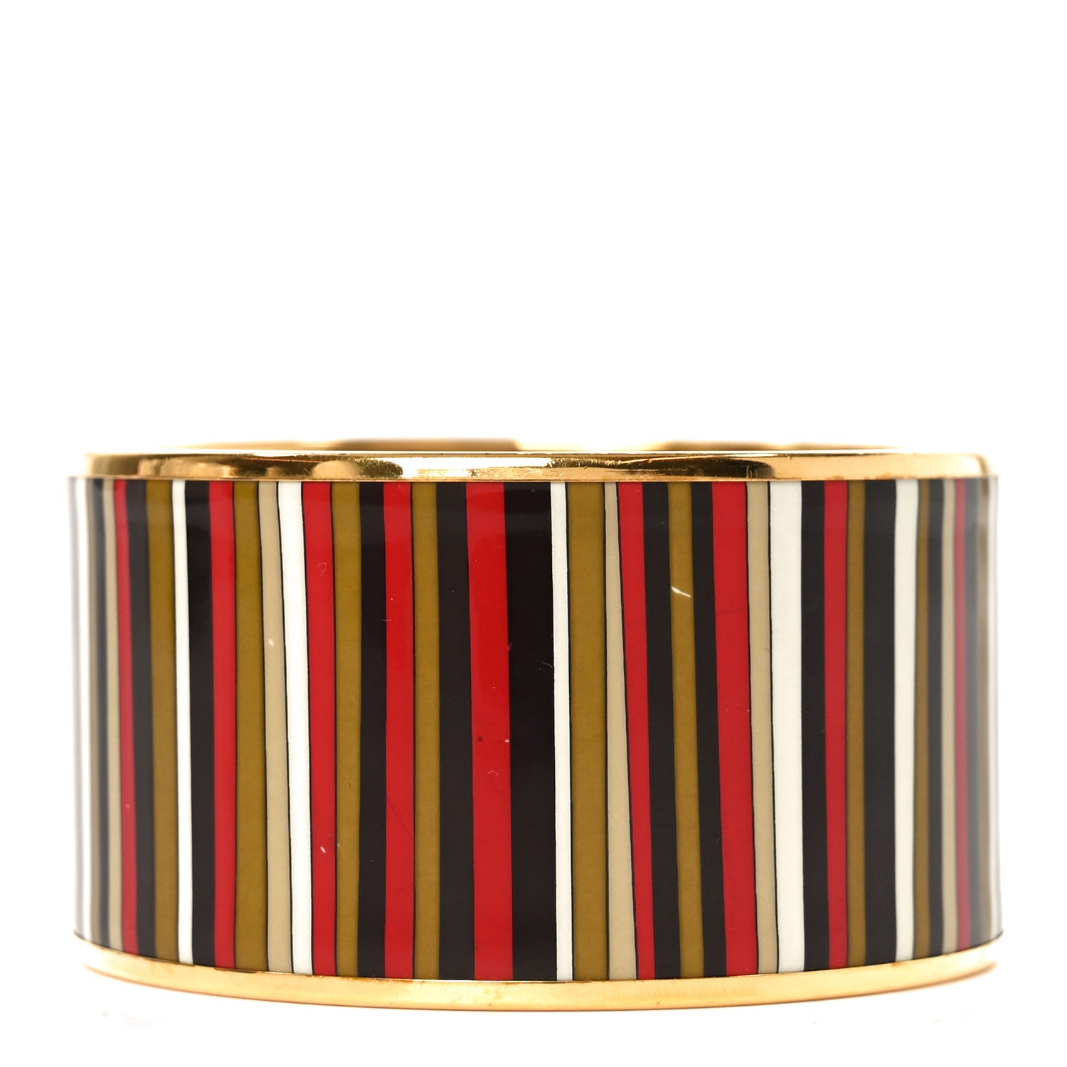 Hermes Enamel Printed Stripes Extra Wide Bracelet 70 1850603