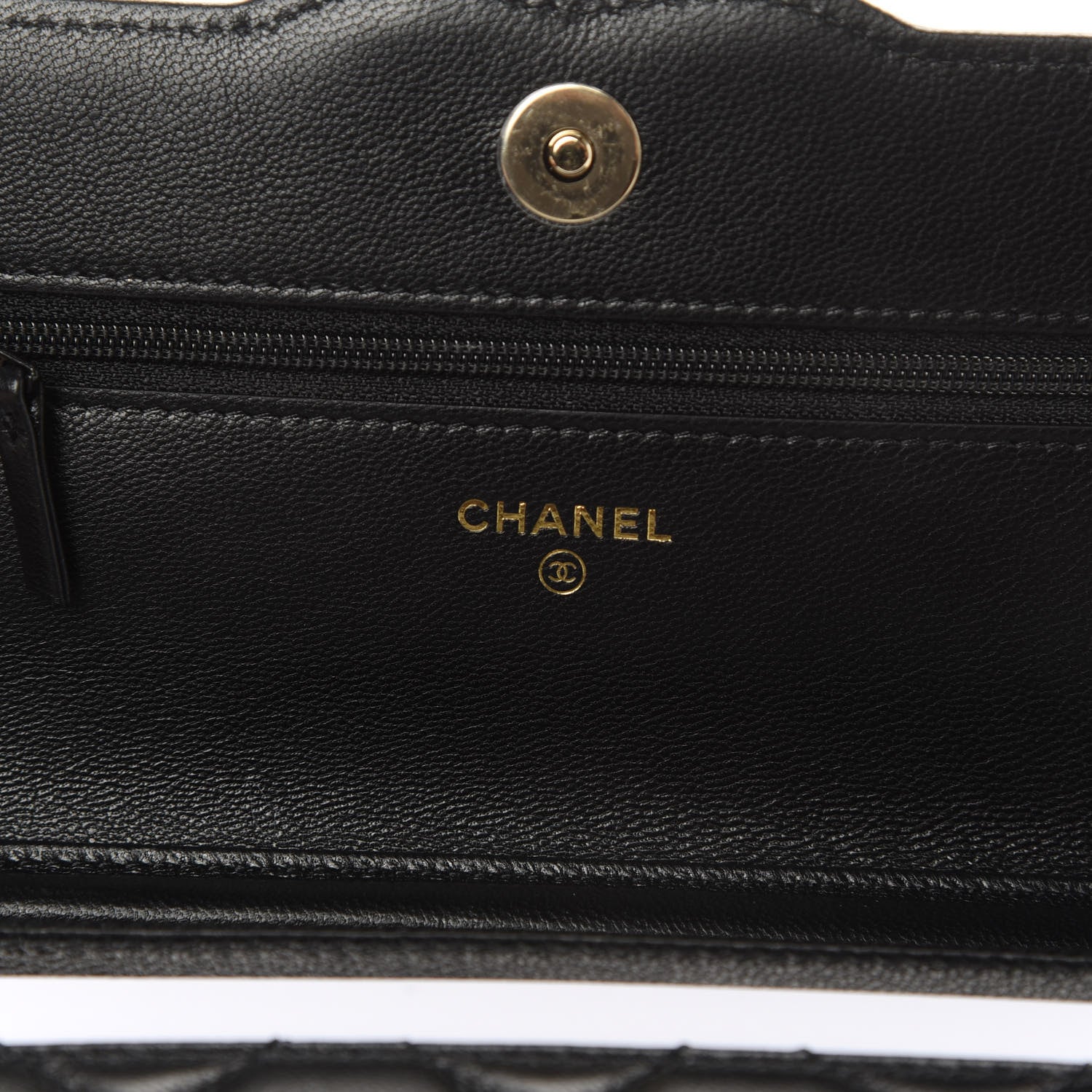 Chanel Goatskin Quilted Timeless CC Wallet On Chain WOC Black 6 of 14