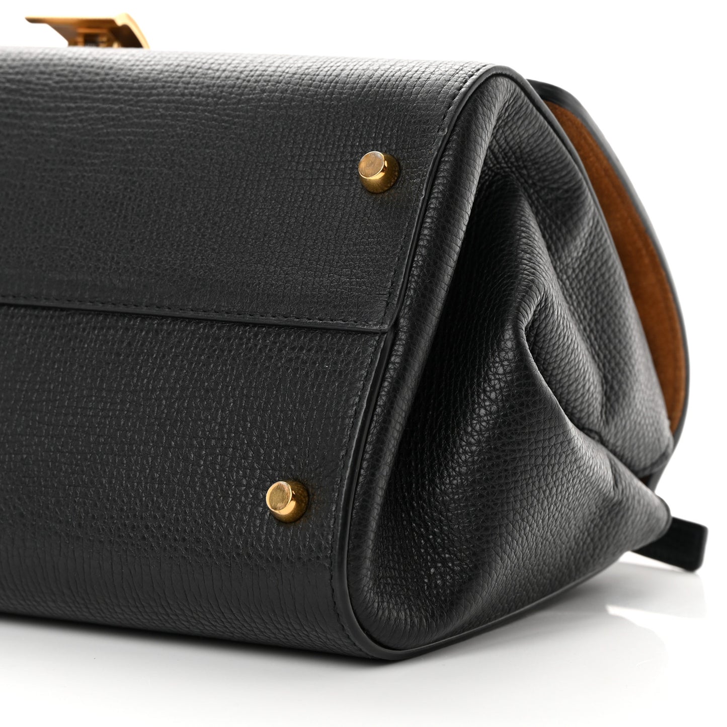 Textured Calfskin Small BV Angle Shoulder Bag Black