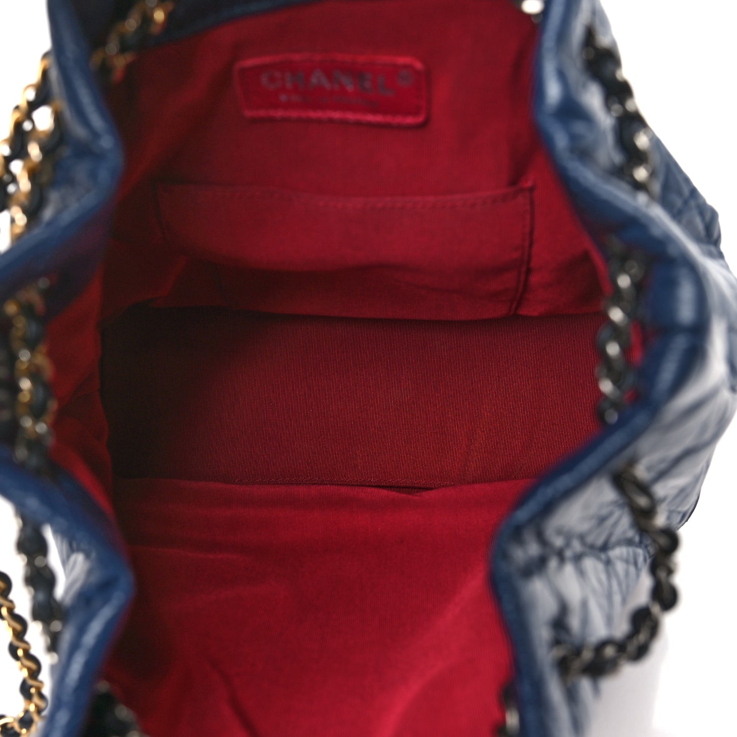 Aged Calfskin Quilted Gabrielle Backpack Navy Black