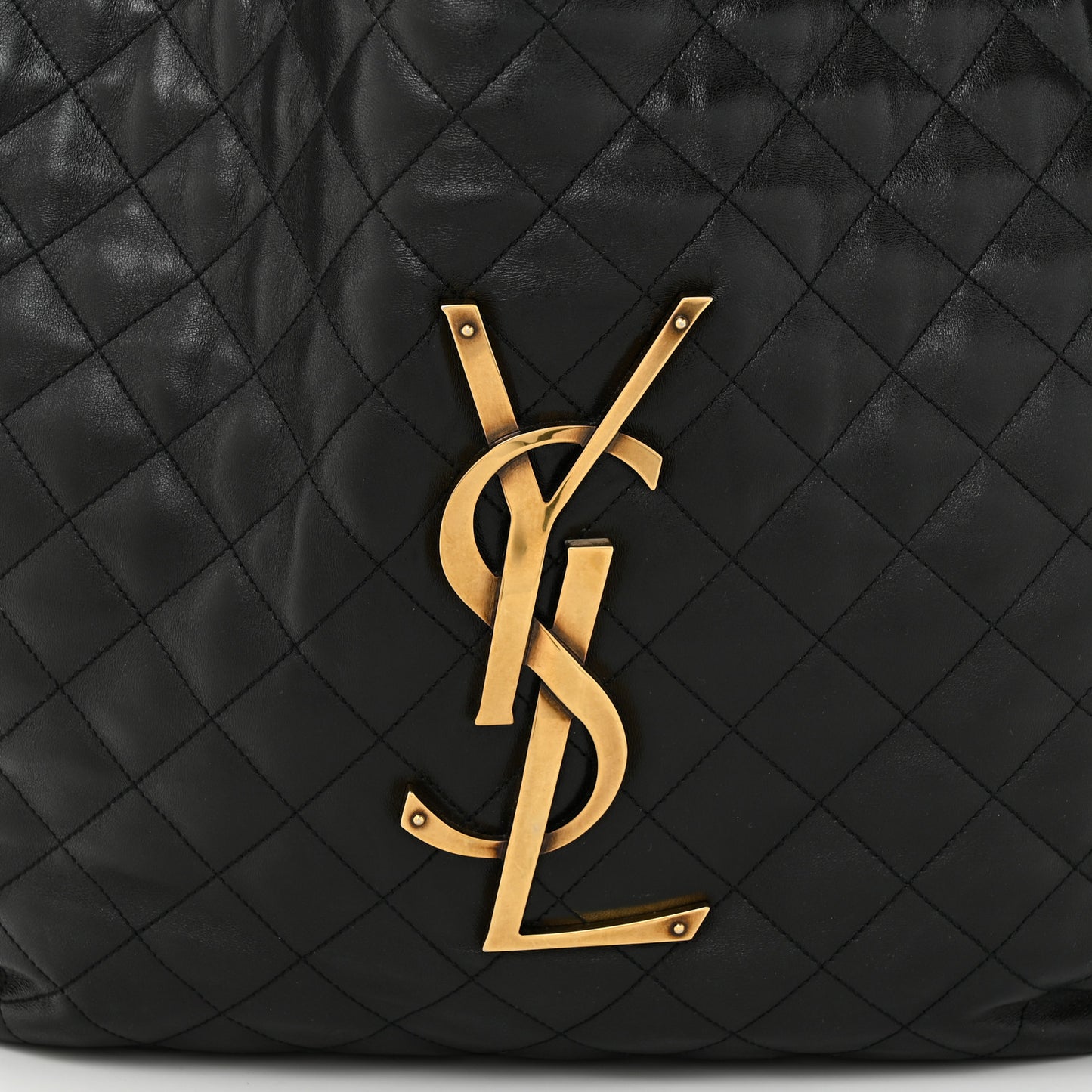 Lambskin Quilted Maxi Icare Shopping Tote Black