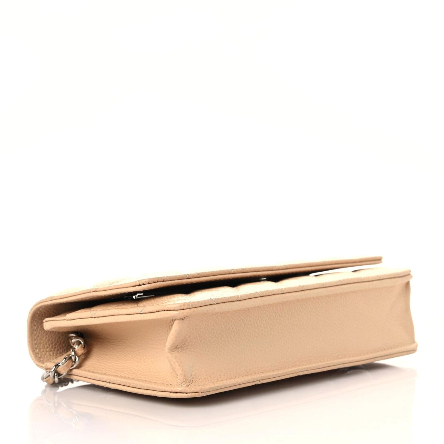 Caviar Quilted Wallet On Chain WOC Beige