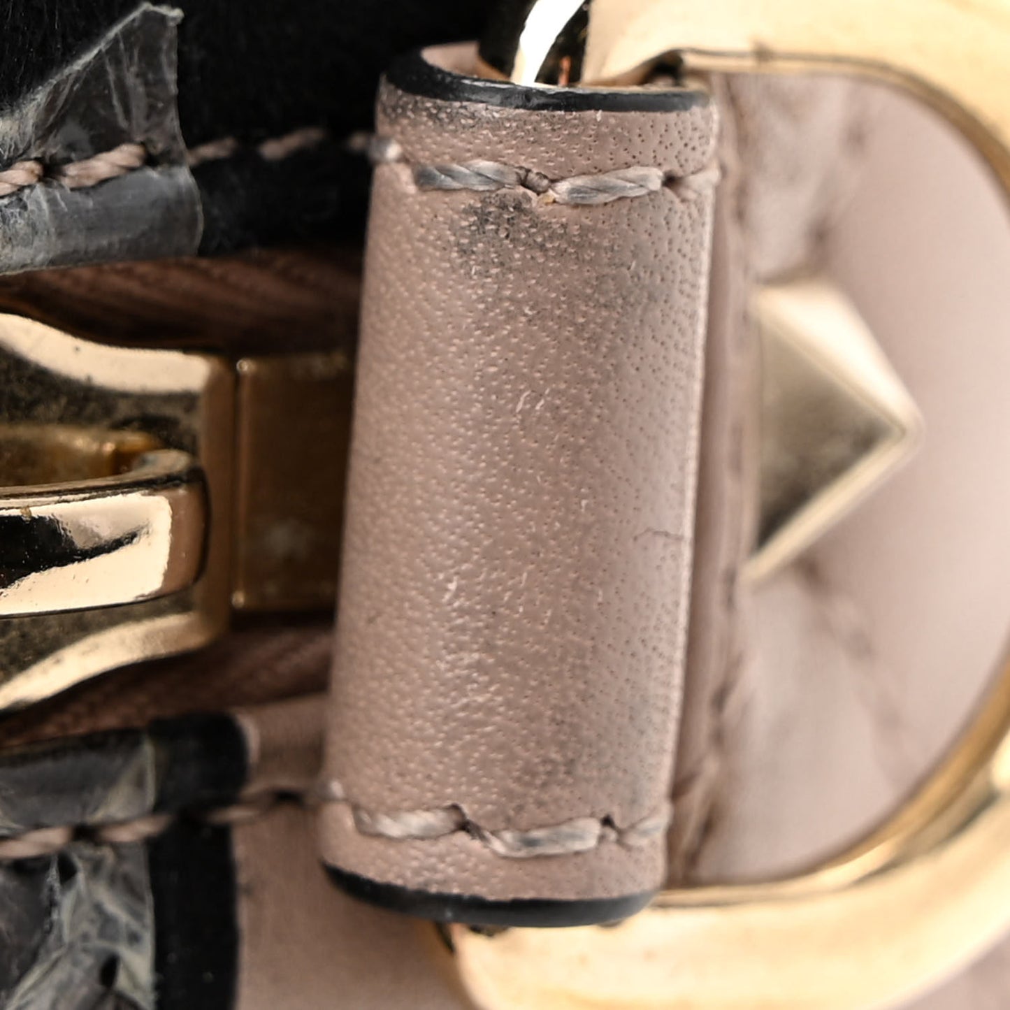Calfskin Butterfly Embroidered Rockstud Camera Crossbody Bag Poudre