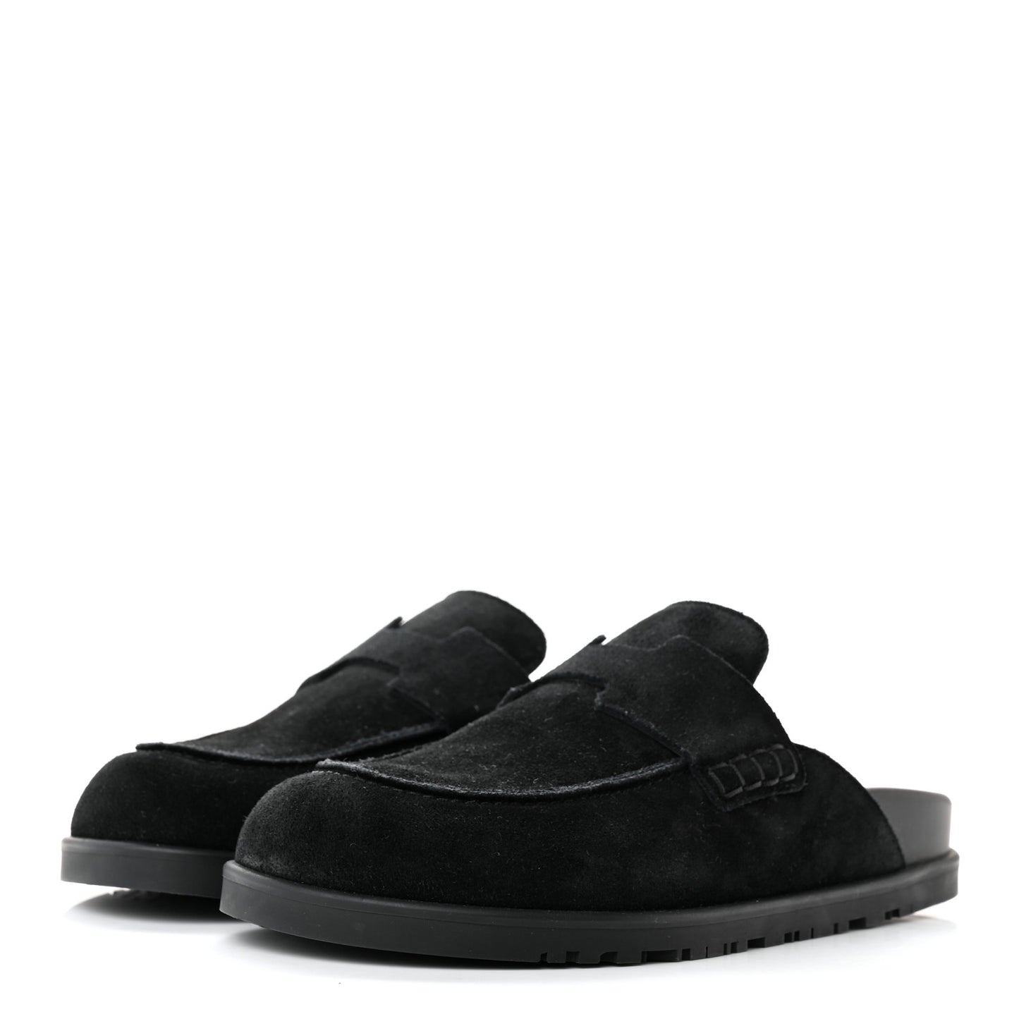 Suede Calfskin Go Mules 35 Black