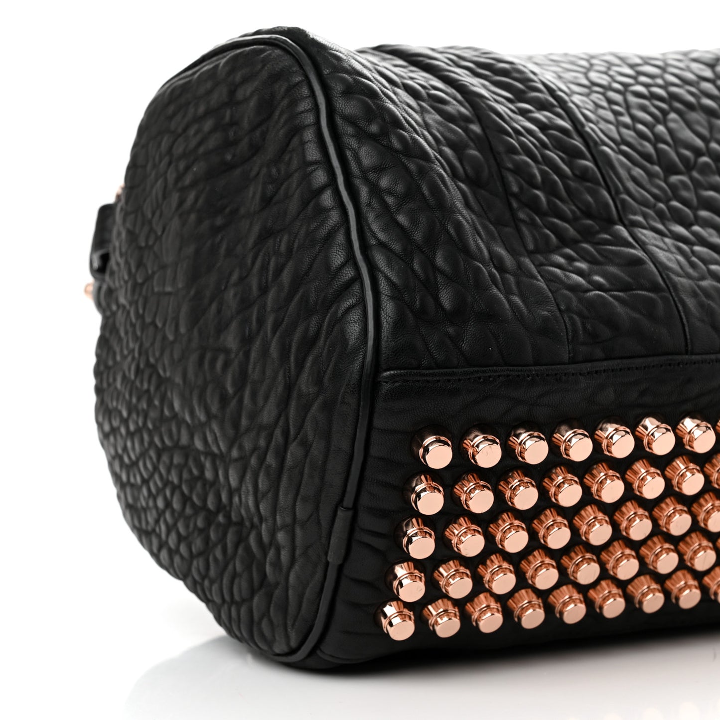 Pebbled Lambskin Rocco Black Rose Gold Hardware