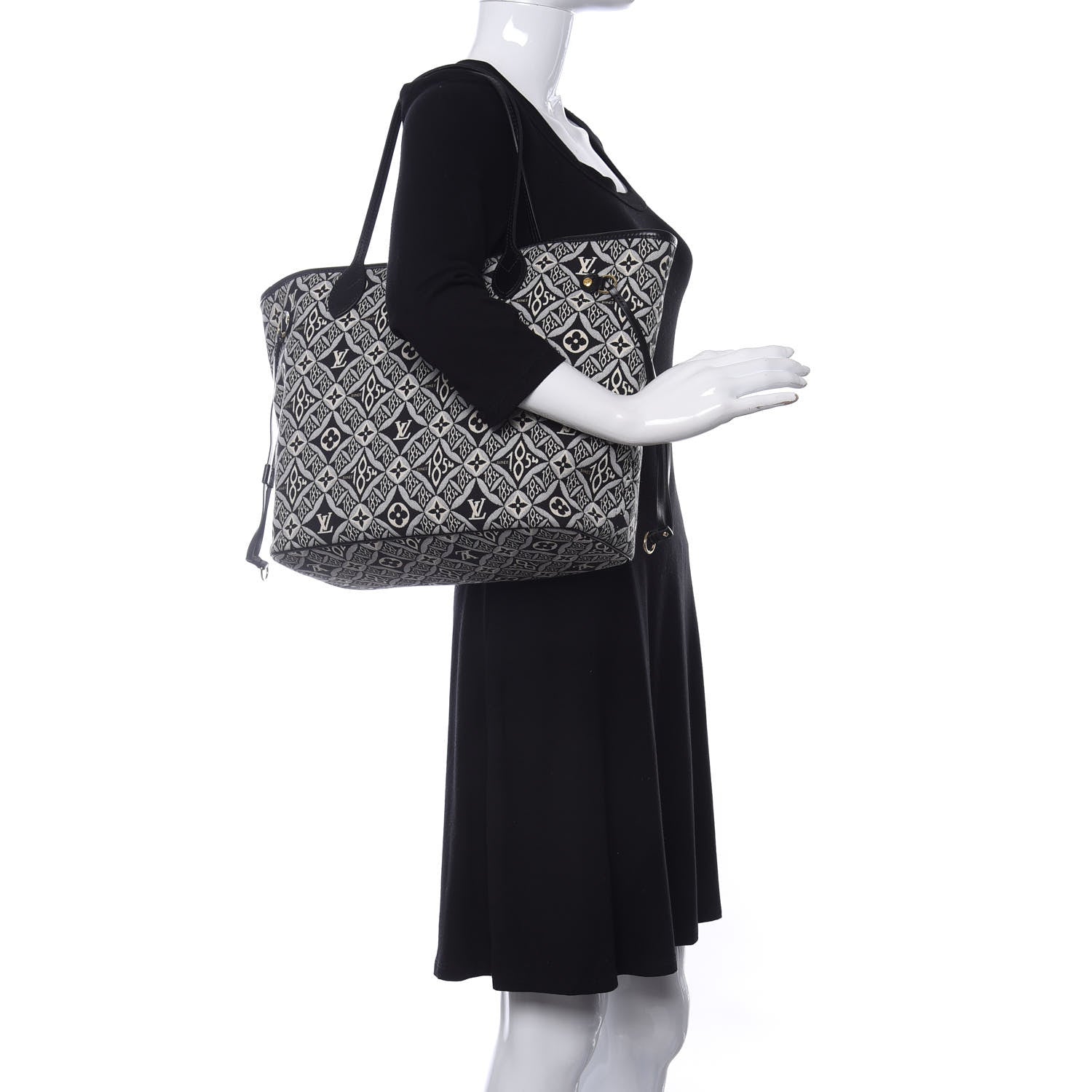 Louis Vuitton Jacquard Since 1854 Neverfull MM Grey 2 of 10