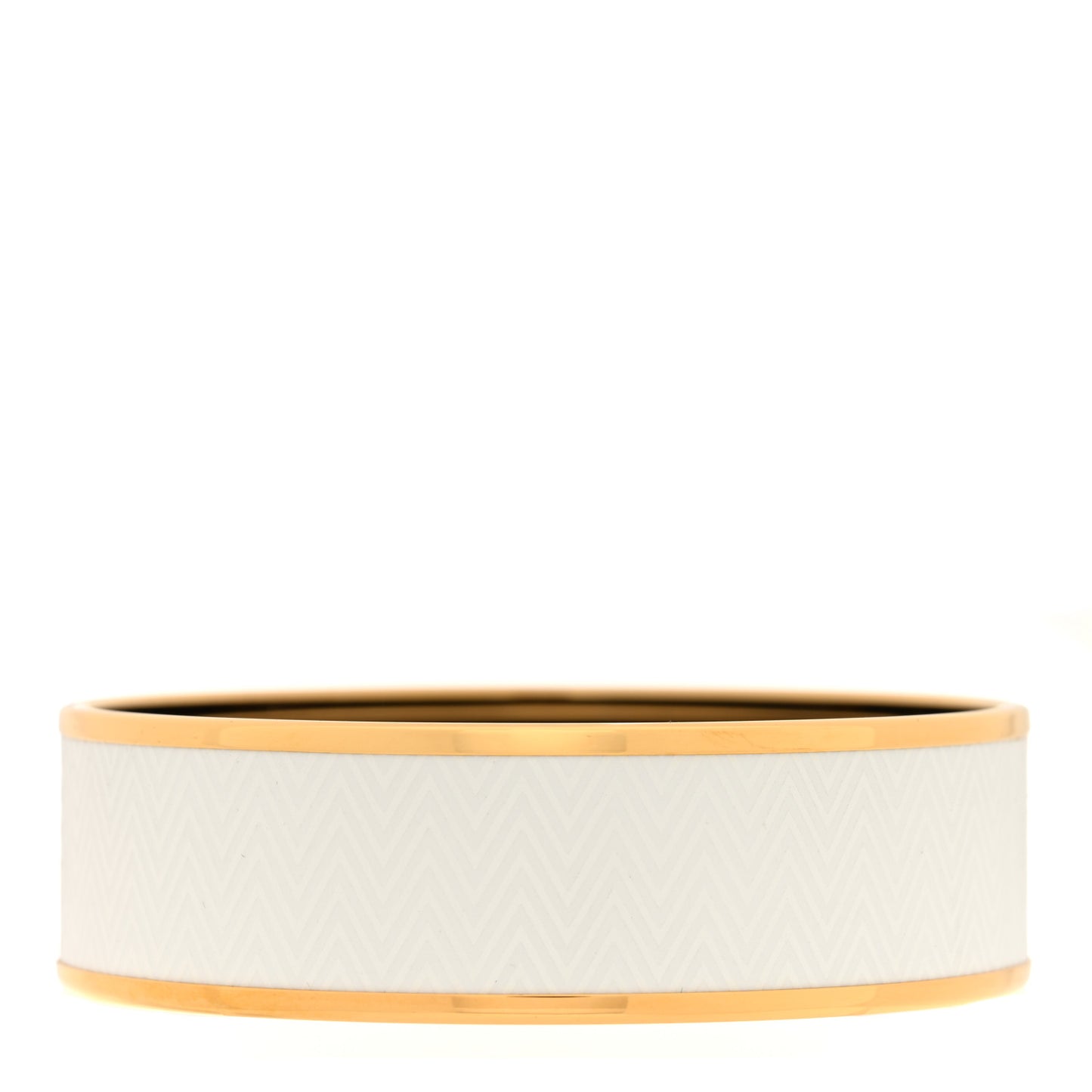 Enamel Printed Chevron Wide Bracelet 65 White