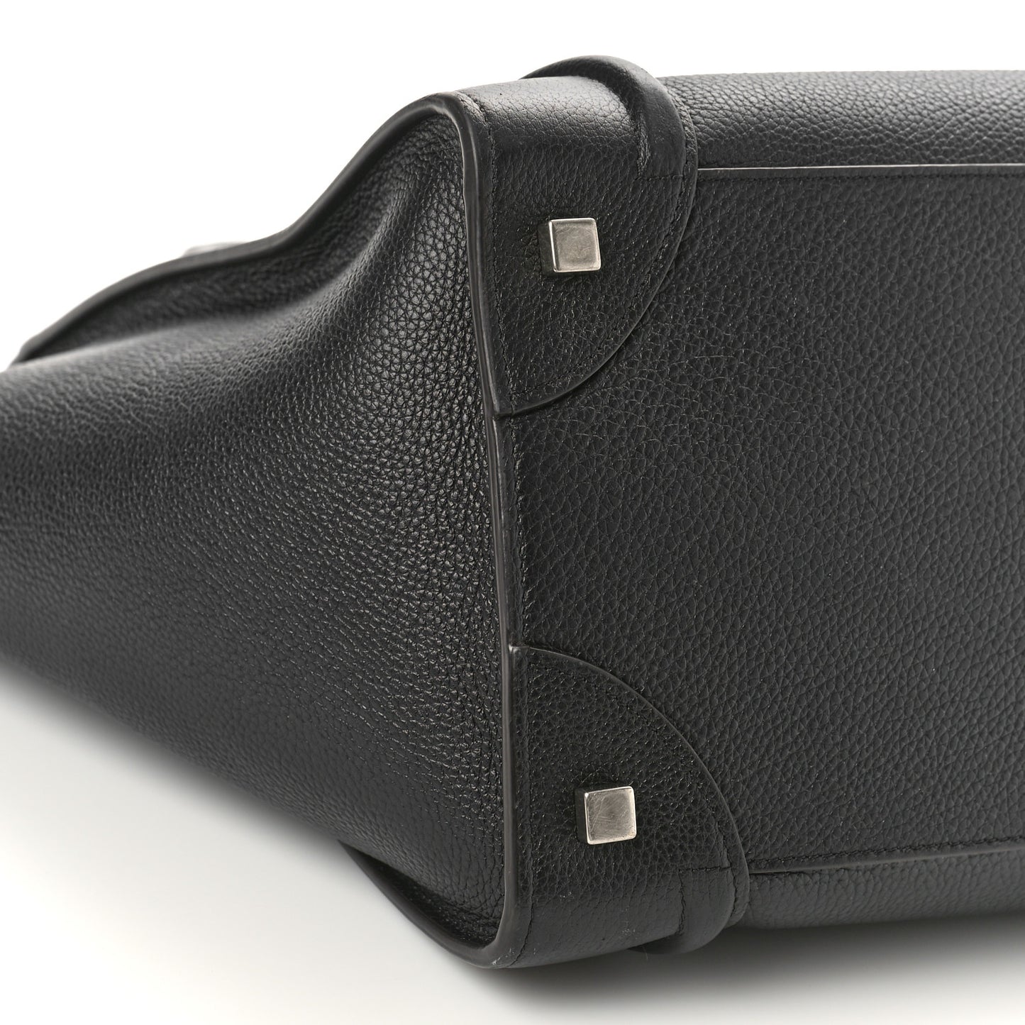 Drummed Calfskin Mini Luggage Black