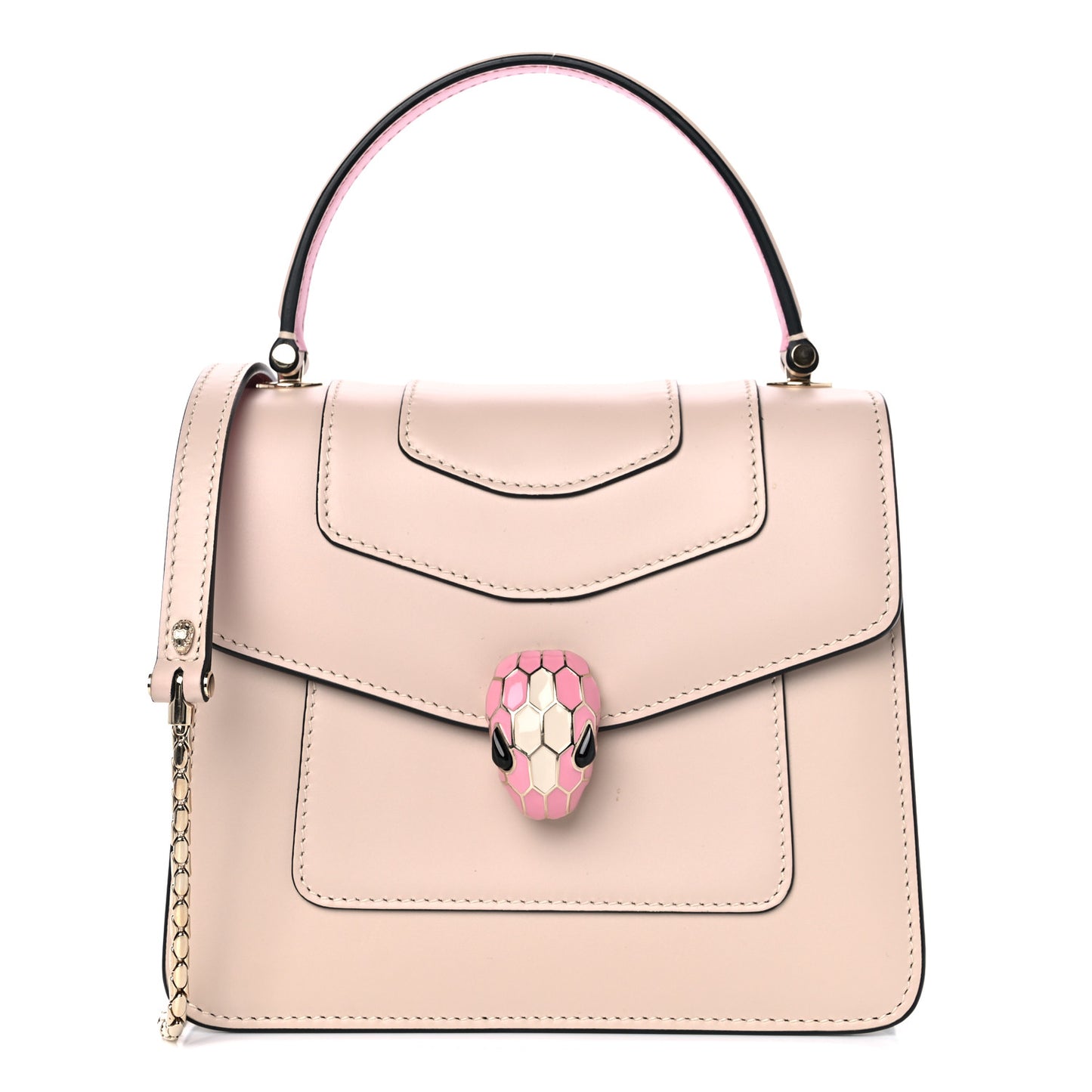 Calfskin Serpenti Forever Top Handle Crystal Rose