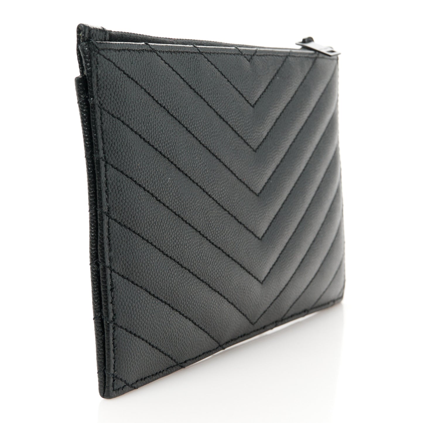 Grain De Poudre Chevron Monogram Monochrome Bill Pouch Black