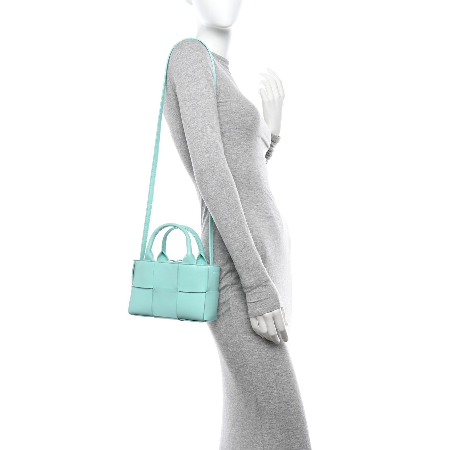 Lambskin Maxi Intreccio Candy Arco Tote Celadon