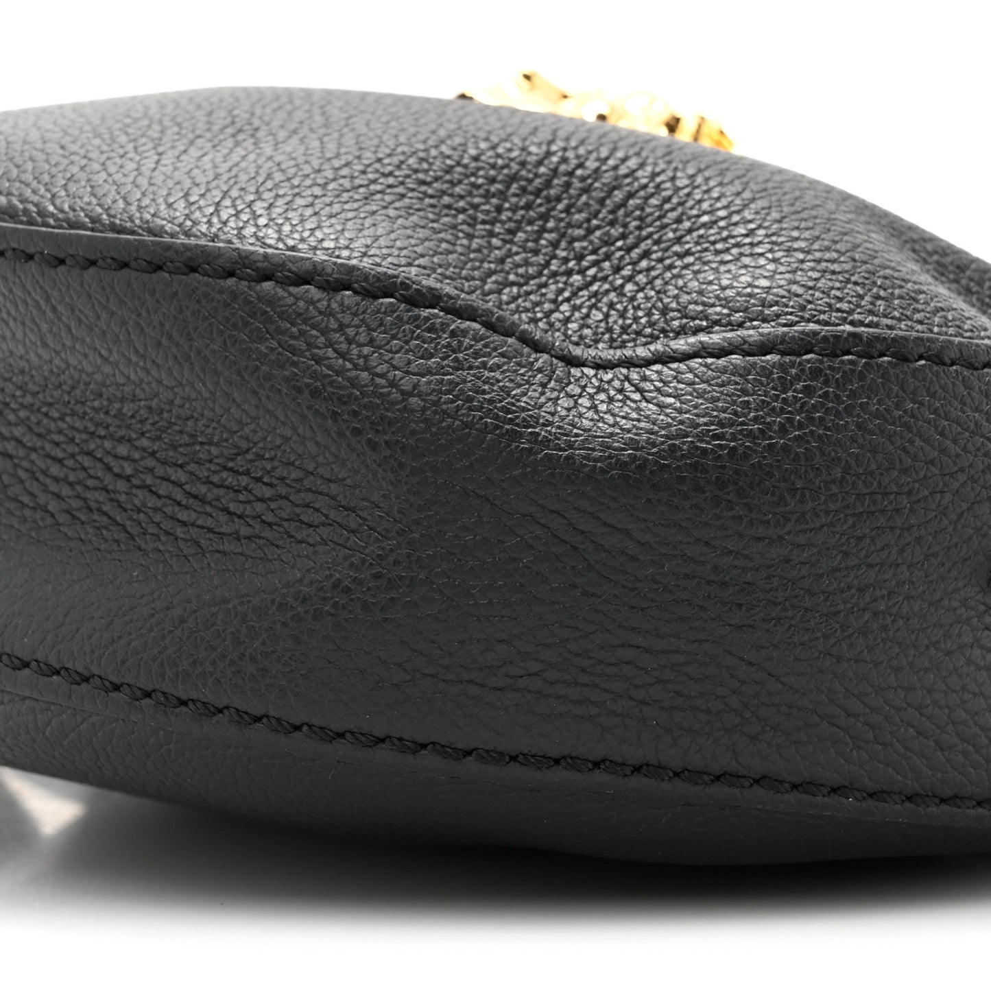 Calfskin La Medusa Round Camera Bag Black