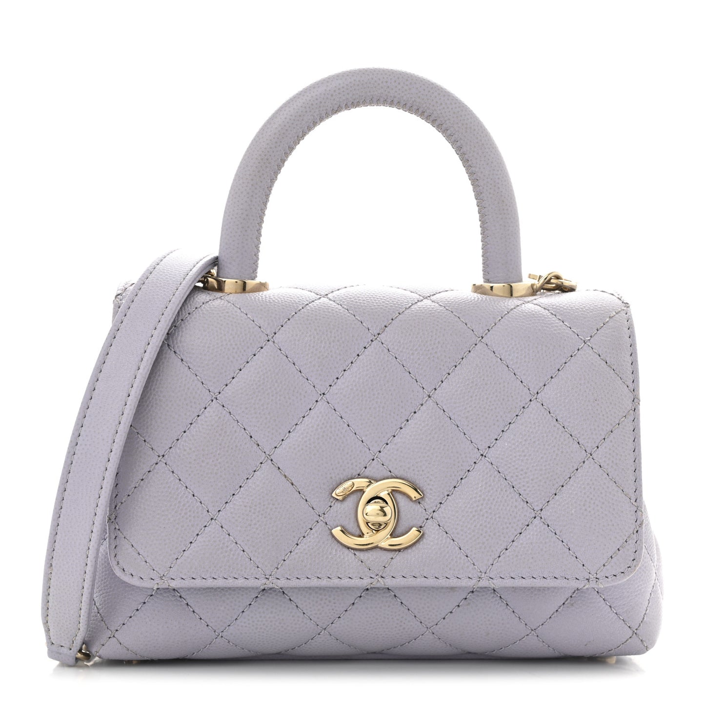 Caviar Quilted Extra Mini Coco Handle Flap Light Purple