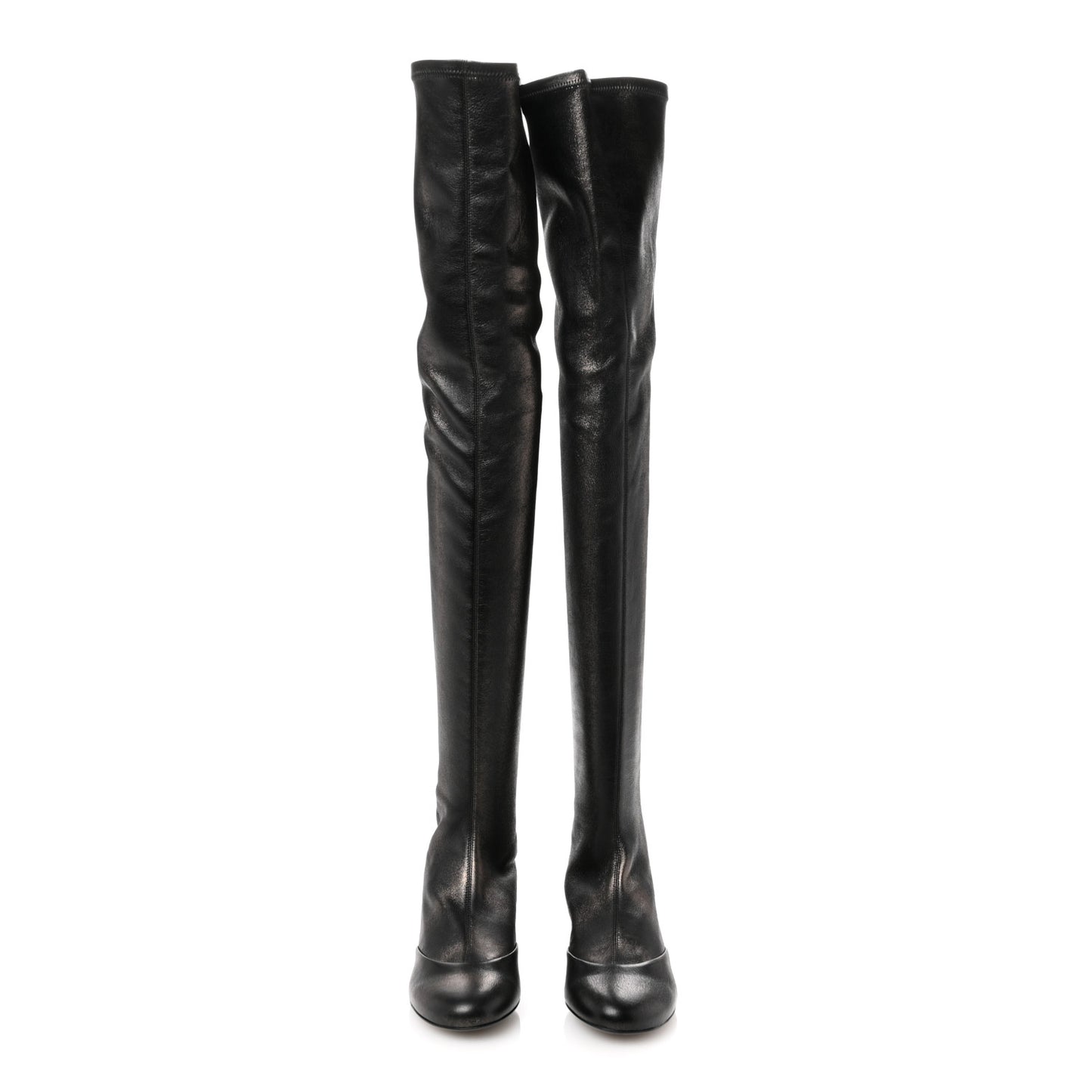 Metallic Lambskin Star Fantasy High Boots 36.5 Dark Grey