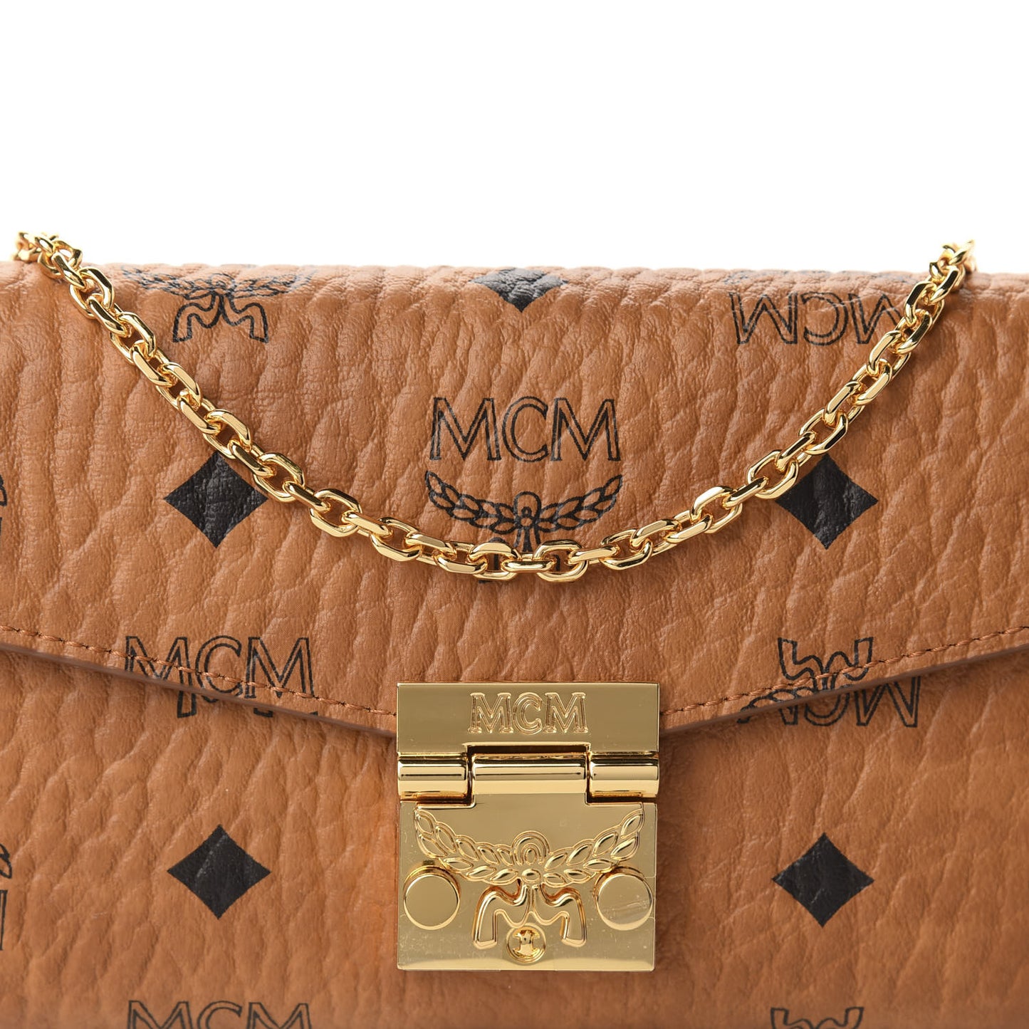 Visetos Large Patricia Wallet On Chain Cognac